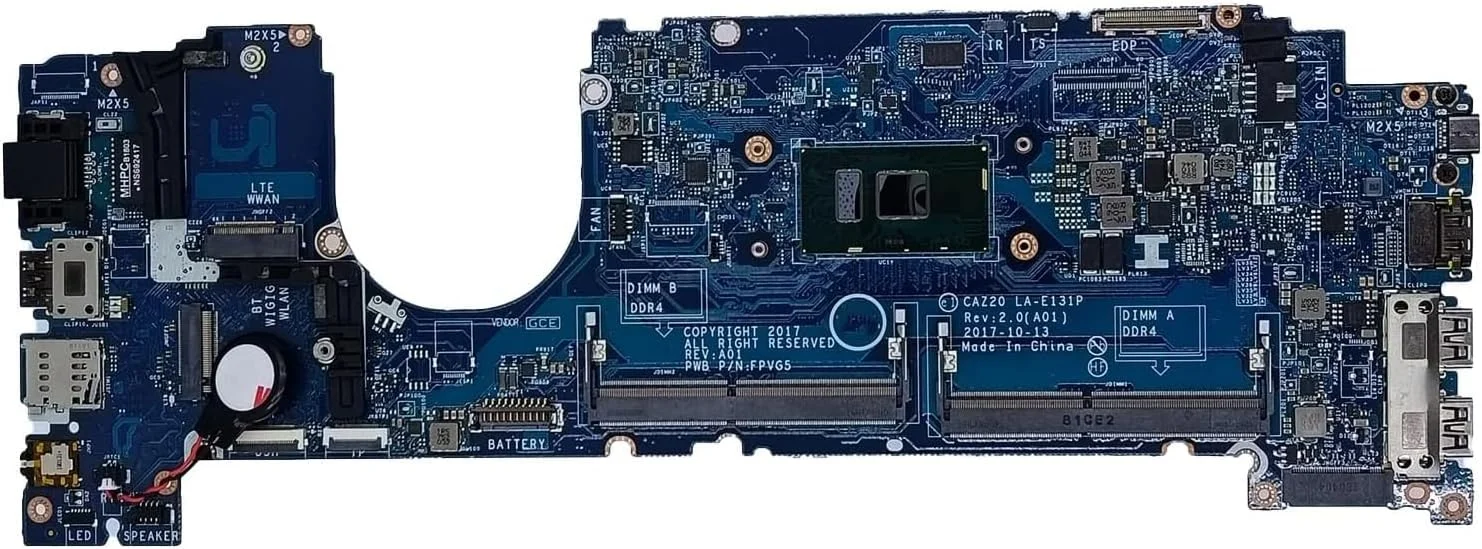 مادربرد جایگزین 04GTKN 4GTKN برای لپ تاپ Dell Latitude 7480 مدل CAZ20 LA-E131P، پردازنده i7-6600U