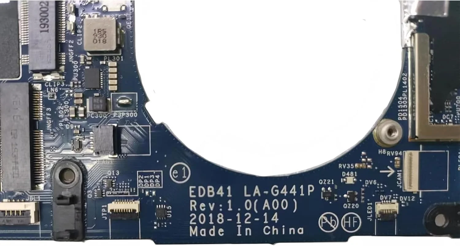 مادربرد جایگزین 0R5P25 R5P25 برای لپ تاپ دل Latitude 7400 مدل EDB41 LA-G441P، پردازنده i7-8665U و 16 گیگابایت رم