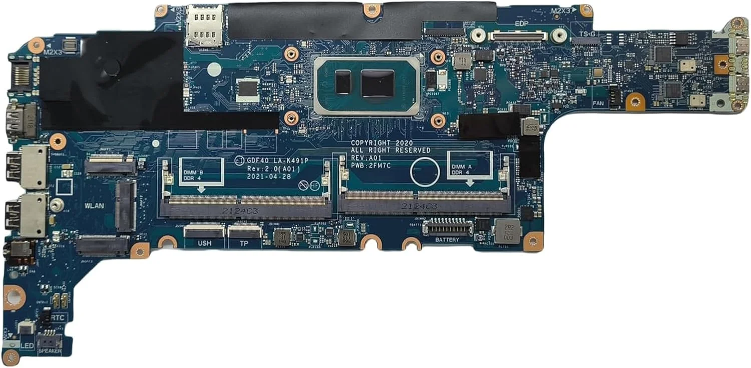 جایگزین 0825VJ 825VJ برای مادربرد لپ تاپ Dell Latitude 5420 مدل GDF40 LA-K491P، برد اصلی سیستم با پردازنده i7-1185G7