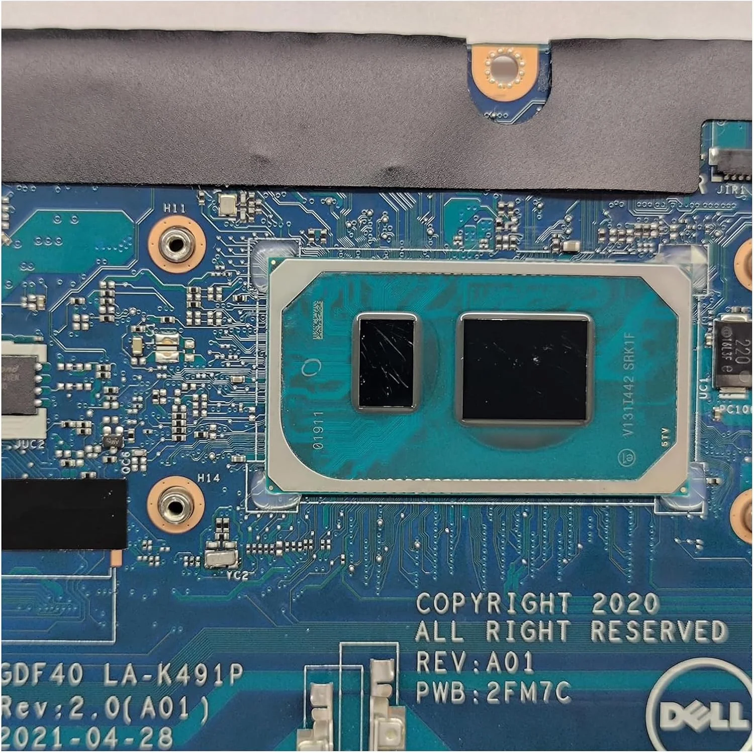 جایگزین 0825VJ 825VJ برای مادربرد لپ تاپ Dell Latitude 5420 مدل GDF40 LA-K491P، برد اصلی سیستم با پردازنده i7-1185G7
