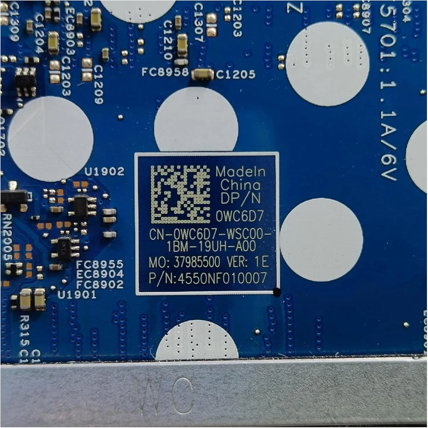 مادربرد جایگزین 0WC6D7 WC6D7 برای لپ تاپ Dell Latitude 3520 مدل Cyborg-L14 TGL 203068-1، پردازنده اصلی i5-1135G7 و کارت گرافیک MX450 2GB