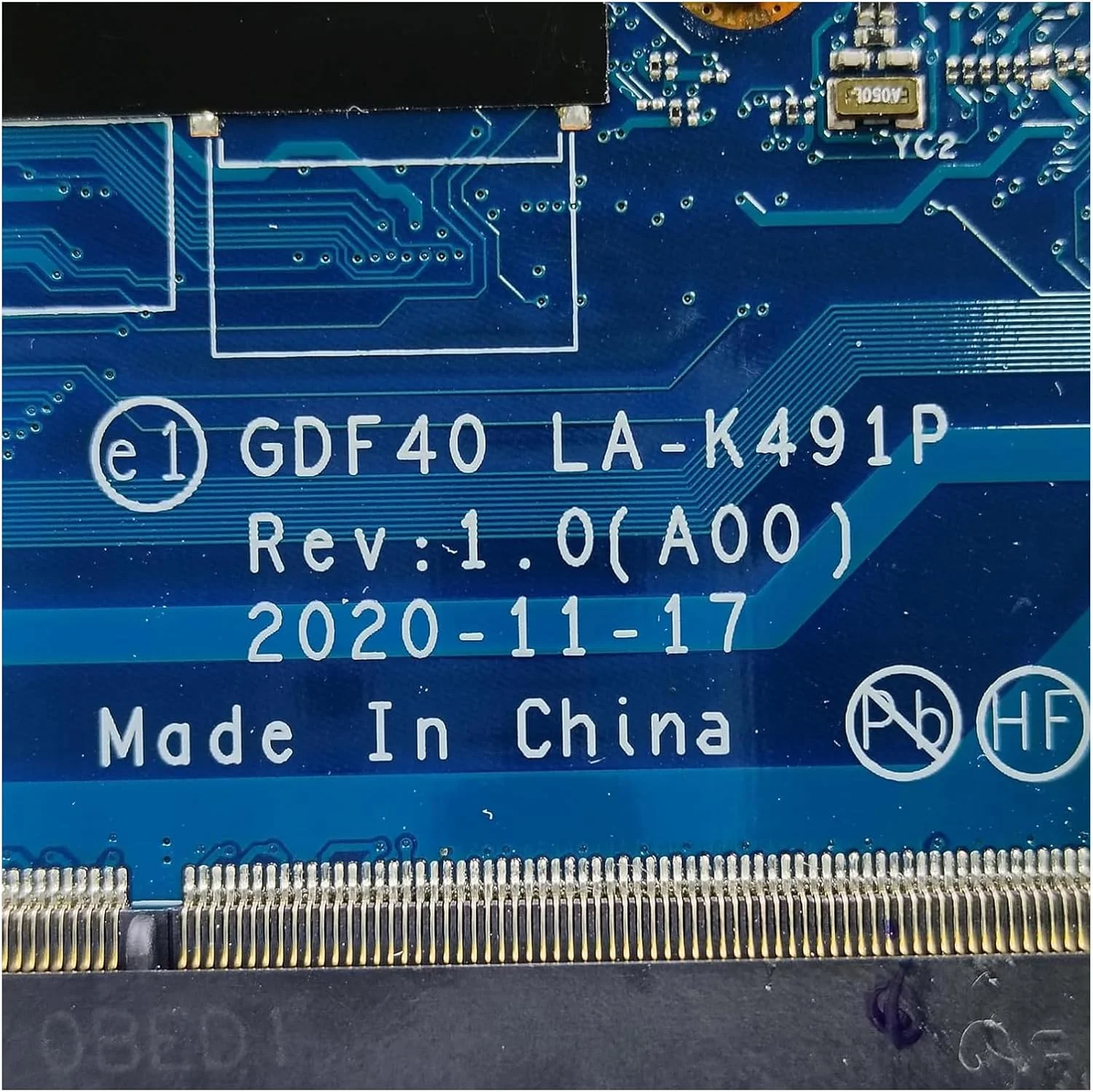 مادربرد جایگزین 0M51J7 M51J7 برای لپ تاپ Dell Latitude 5420 مدل GDF40 LA-K491P، پردازنده اصلی I5-1145G7