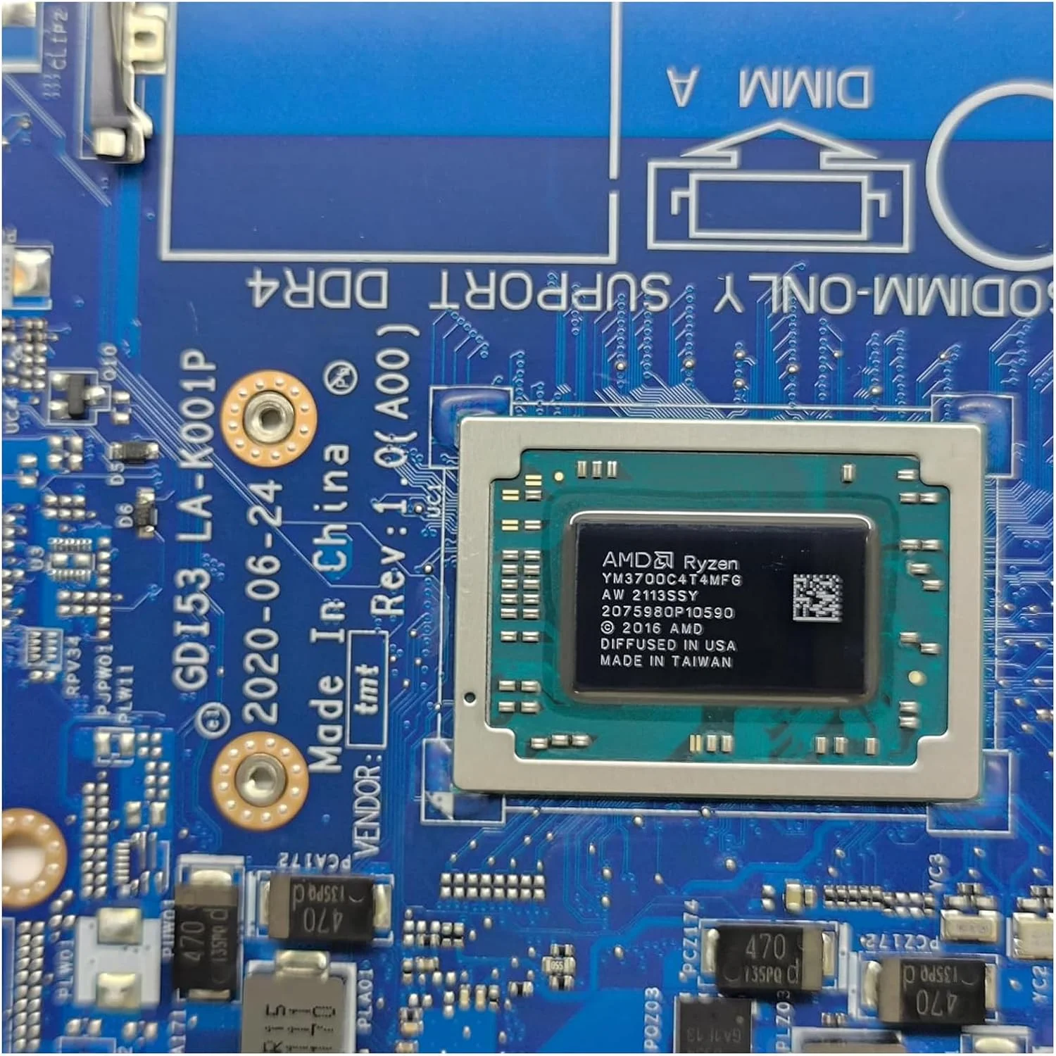 مادربرد جایگزین 0DRFWY DRFWY برای لپ تاپ Dell inspiron 3505 مدل GDI53 LA-K001P، پردازنده Ryzen 7 3700U