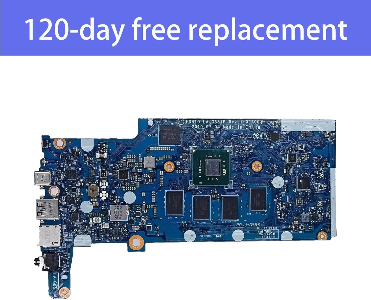 مادربرد جایگزین 0GD6HC GD6HC برای لپ تاپ دل Chromebook 3100 با 4 گیگابایت رم، 16 گیگابایت حافظه و پردازنده N4000