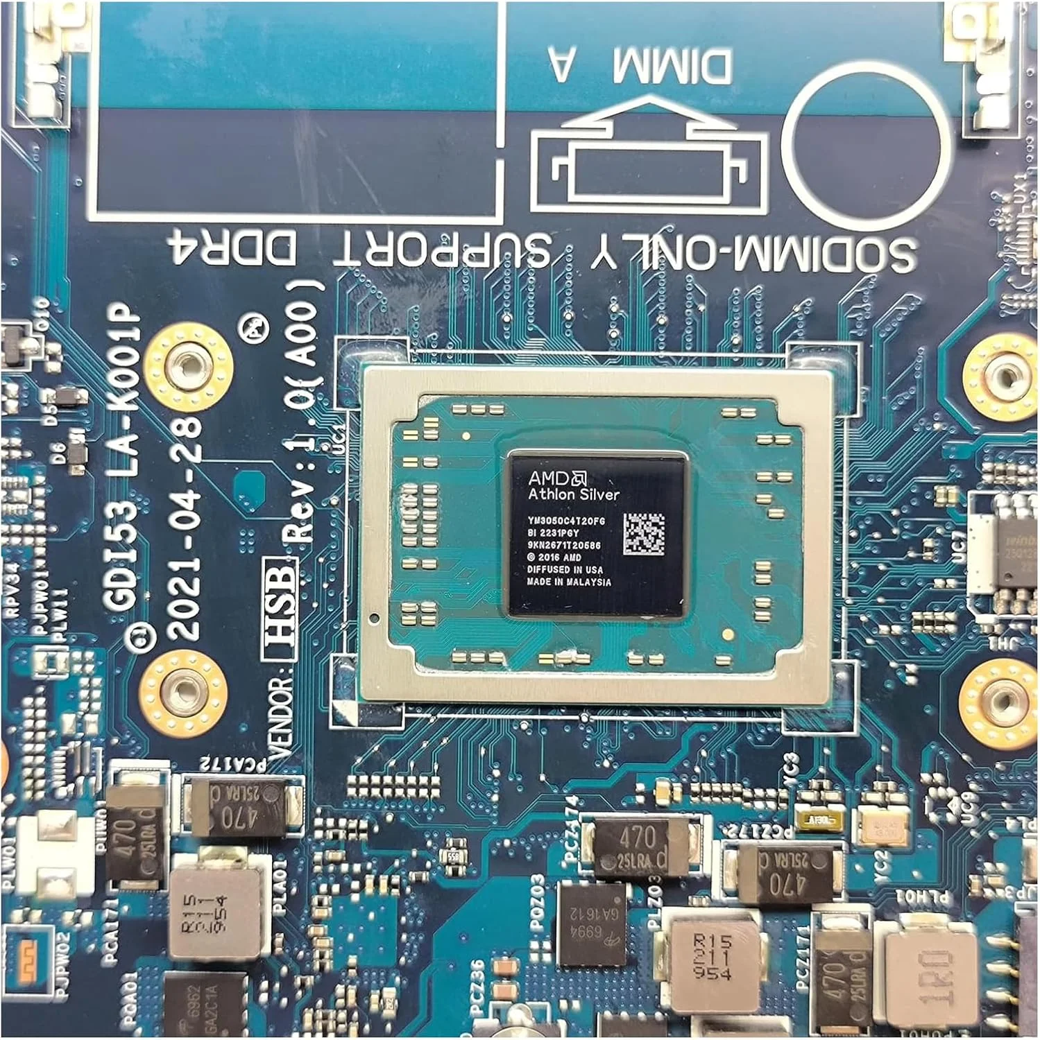 مادربرد جایگزین 0P92W5 P92W5 برای لپ تاپ دل اینسپایرون 3505 مدل GDI53 LA-K001P با پردازنده 3050U