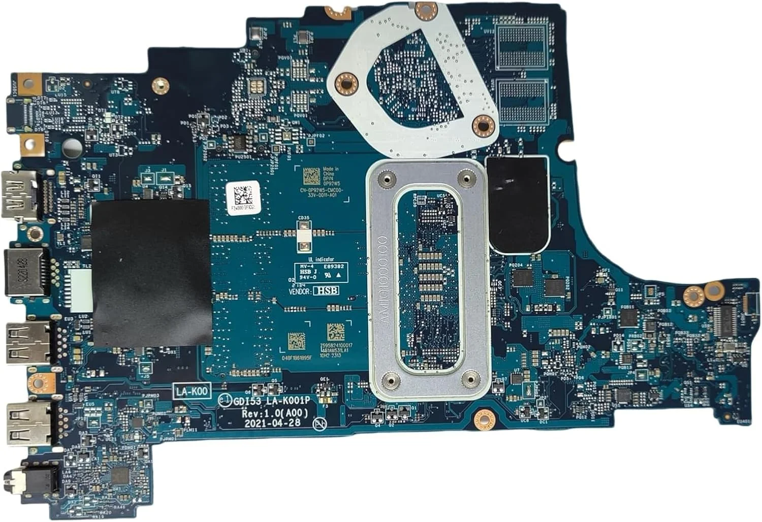 مادربرد جایگزین 0P92W5 P92W5 برای لپ تاپ دل اینسپایرون 3505 مدل GDI53 LA-K001P با پردازنده 3050U