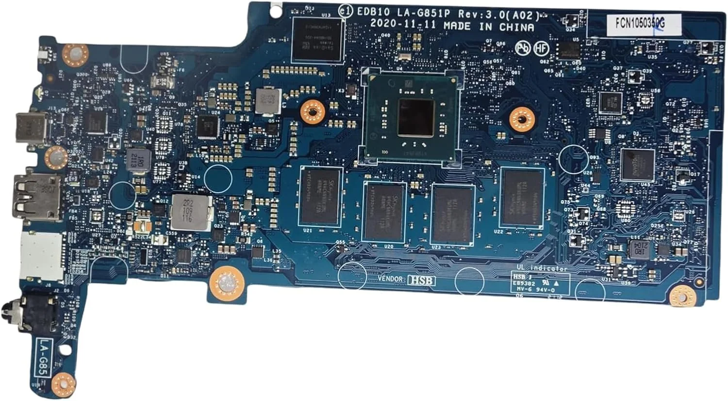 مادربرد جایگزین 02VPK7 2VPK7 برای لپ تاپ Dell Chromebook 3100 مدل EDB10 LA-G851P، پردازنده N4020 دو هسته ای 1.1 گیگاهرتز، 4 گیگابایت رم و 32 گیگابایت حافظه (مناسب برای CHROMEBOOK 3100 2-in-1 نیست) مادربرد جایگزین 02VPK7 2VPK7 برای لپ تاپ Dell Chromebook 3100 مدل EDB10 LA-G851P، پردازنده N4020 دو هسته ای 1.1 گیگاهرتز، 4 گیگابایت رم و 32 گیگابایت حافظه (مناسب برای CHROMEBOOK 3100 2-in-1 نیست)