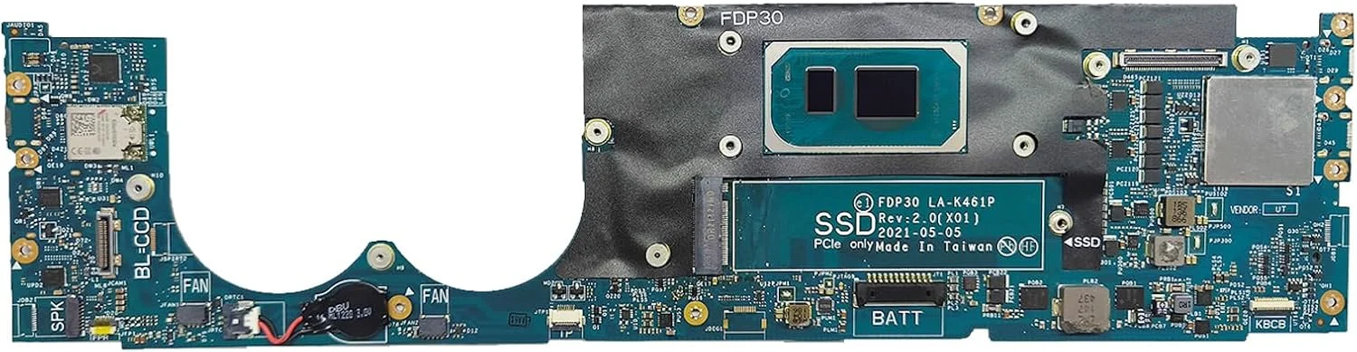 مادربرد جایگزین 09DGPY 9DGPY برای لپ تاپ Dell XPS 13 9305 مدل LA-K461P، پردازنده i5-1135G7 و 16 گیگابایت رم