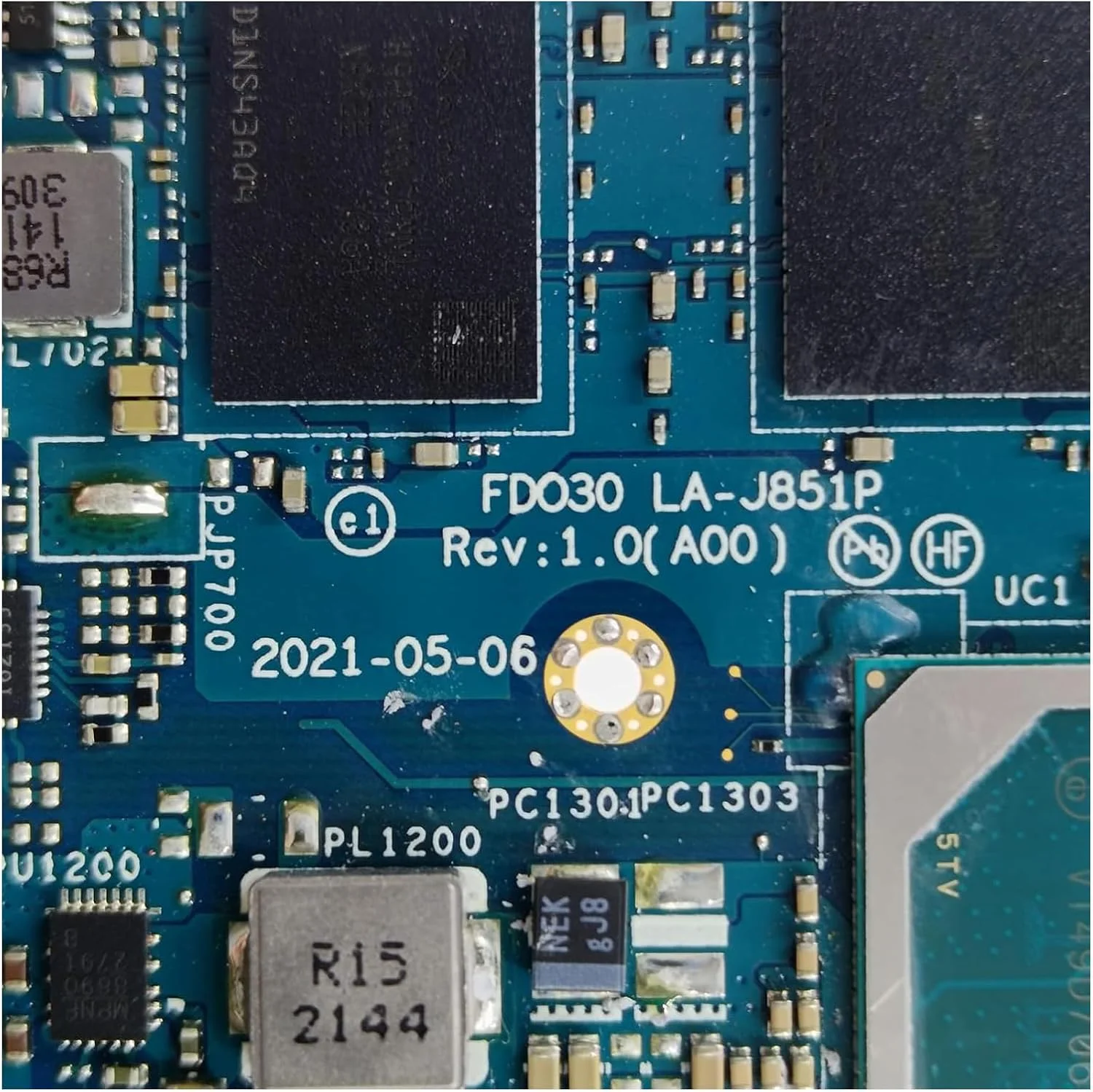 مادربرد جایگزین 0NVVG0 NVVG0 برای لپ تاپ Dell XPS 13 9310 2-in-1 مدل LA-J851P، پردازنده i7-1165G7 و 16 گیگابایت رم