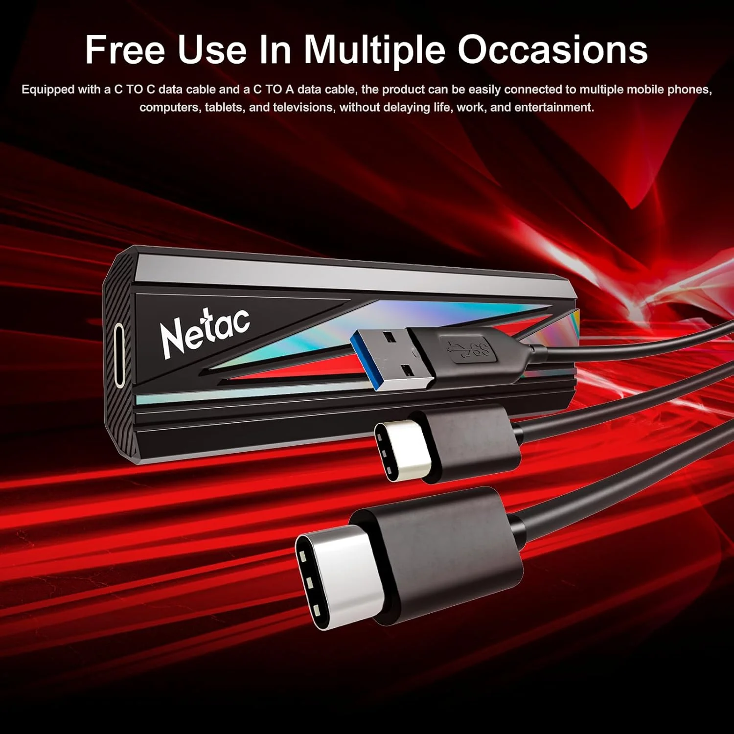 درایو حالت جامد اکسترنال قابل حمل اکستریم Netac با ظرفیت 256 گیگابایت، سرعت خواندن تا 2000 مگابایت بر ثانیه و سرعت نوشتن 1700 مگابایت بر ثانیه، USB 3.2 Gen.2، مناسب برای سفر کاری، مقاوم در برابر گرد و غبار، مدل ZX20L