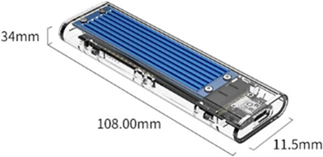 باکس هارد اکسترنال NVME به TYPE-C مدل NC Notebook، باکس SSD اکسترنال USB3.1، آبی