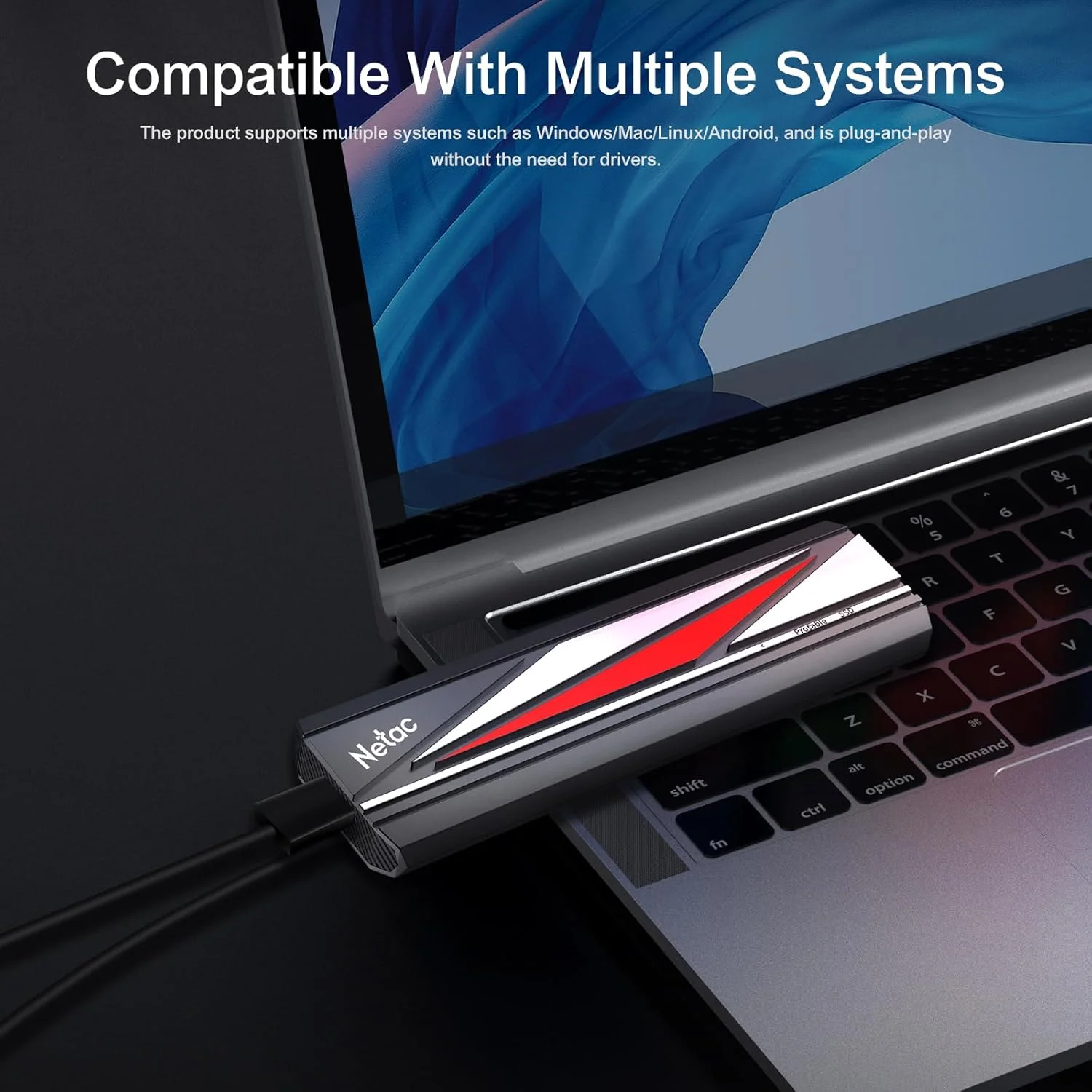 درایو حالت جامد اکسترنال قابل حمل اکستریم Netac با ظرفیت 2 ترابایت، سرعت خواندن تا 2000 مگابایت بر ثانیه و سرعت نوشتن 1700 مگابایت بر ثانیه، USB 3.2 Gen.2، مناسب برای سفر کاری و پشتیبانی از Win to Go، مدل ZX20L
