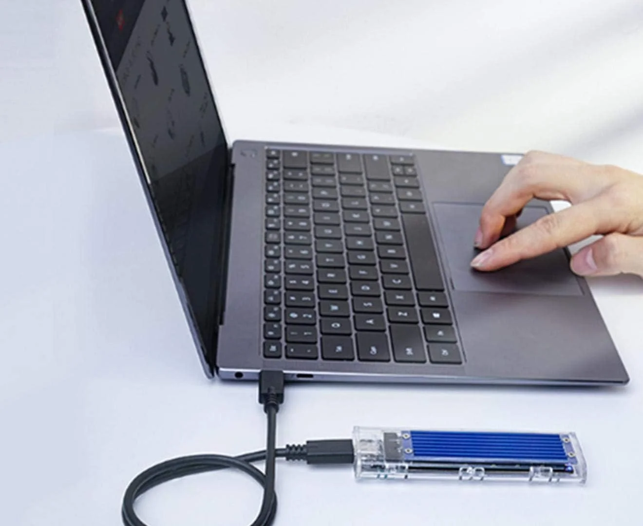 باکس هارد اکسترنال NVME به TYPE-C مدل NC Notebook، باکس SSD اکسترنال USB3.1، آبی