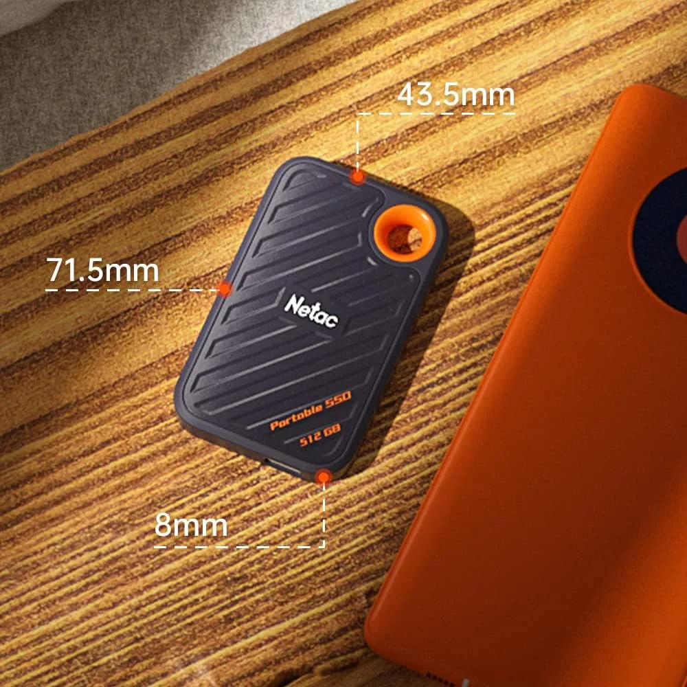 درایو حالت جامد قابل حمل Netac ZX20 با ظرفیت 512 گیگابایت، رابط Type-C و سرعت انتقال تا 2000 مگابایت بر ثانیه، USB 3.2 Gen 2x2