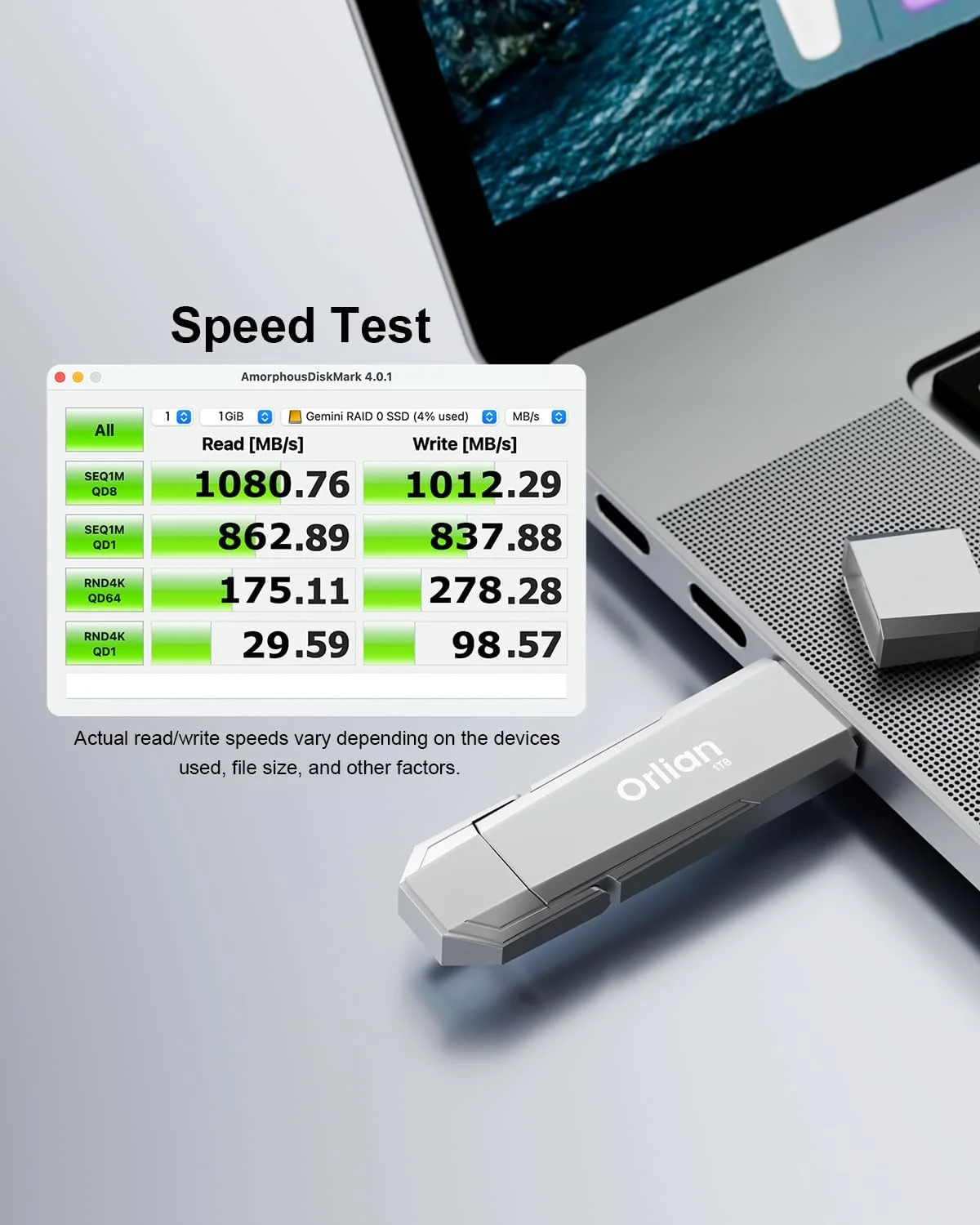 درایو حالت جامد اکسترنال قابل حمل 1 ترابایتی USB با سرعت تا 1000 مگابایت بر ثانیه USB 3.2 Gen 2 درایو دوگانه Type C + USB A برای تلفن/لپ تاپ های اندروید/ویندوز/مک، نقره ای