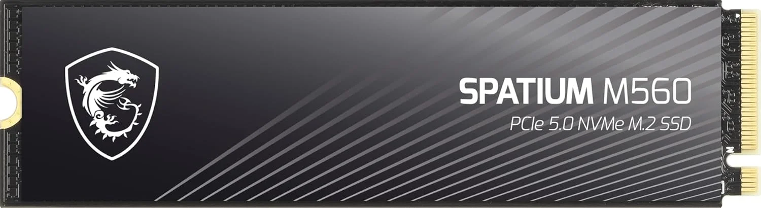 حافظه اس اس دی قابل حمل MSI SPATIUM M560 PCIe 5.0 NVMe M.2 با ظرفیت 1 ترابایت، درایو حالت جامد اکسترنال 1 ترابایتی، سرعت تا 10200 مگابایت بر ثانیه، USB-C، فضای ذخیره سازی مطمئن برای بازی، دانشجویان، متخصصان، مشکی