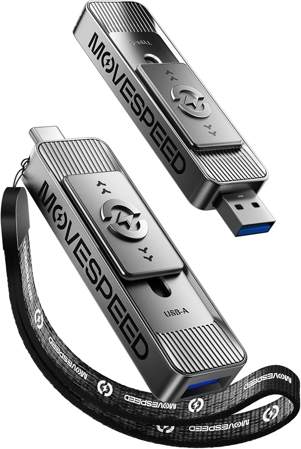 درایو حالت جامد 1 ترابایتی MOVE SPEED با پورت های دوگانه و طراحی فشاری-کششی - سرعت خواندن 560 مگابایت بر ثانیه، درایو قابل حمل Type C + USB 3.2 برای آیفون 15/16/17/اندروید/مک