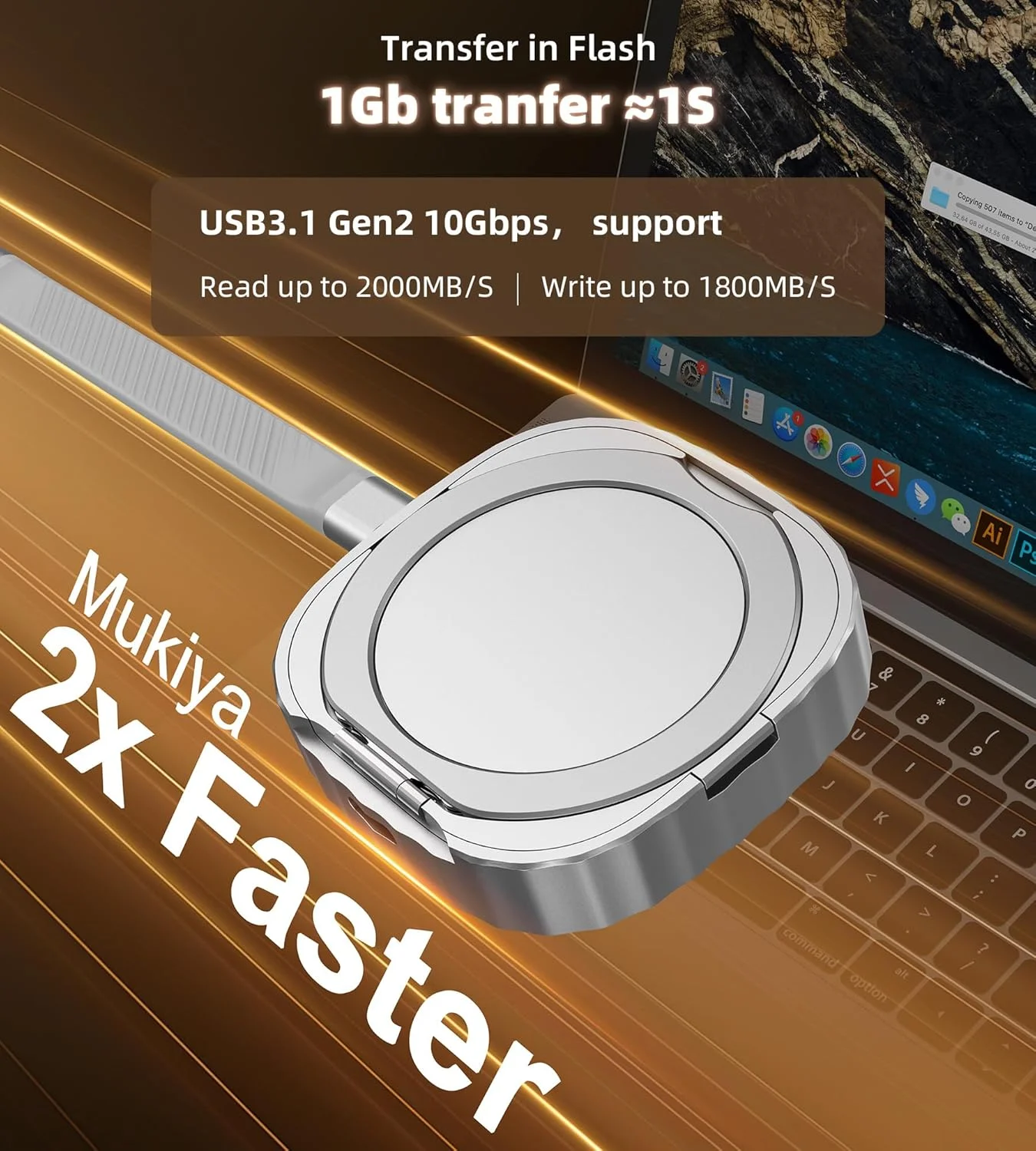 حافظه اس اس دی NVMe M.2 2230 با ظرفیت 512 گیگابایت به همراه پایه نگهدارنده، اس اس دی اکسترنال آلومینیومی قابل حمل با شارژ 100 واتی PD، سازگار با MagSafe برای سری آیفون 17/16/15، گلکسی S25/S24/S23، تبلت و کامپیوتر حافظه اس اس دی NVMe M.2 2230 با ظرفیت 512 گیگابایت به همراه پایه نگهدارنده، اس اس دی اکسترنال آلومینیومی قابل حمل با شارژ 100 واتی PD، سازگار با MagSafe برای سری آیفون 17/16/15، گلکسی S25/S24/S23، تبلت و کامپیوتر