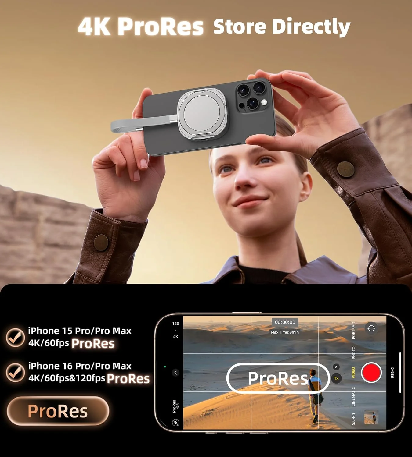 حافظه اس اس دی NVMe M.2 2230 با ظرفیت 512 گیگابایت به همراه پایه نگهدارنده، اس اس دی اکسترنال آلومینیومی قابل حمل با شارژ 100 واتی PD، سازگار با MagSafe برای سری آیفون 17/16/15، گلکسی S25/S24/S23، تبلت و کامپیوتر حافظه اس اس دی NVMe M.2 2230 با ظرفیت 512 گیگابایت به همراه پایه نگهدارنده، اس اس دی اکسترنال آلومینیومی قابل حمل با شارژ 100 واتی PD، سازگار با MagSafe برای سری آیفون 17/16/15، گلکسی S25/S24/S23، تبلت و کامپیوتر