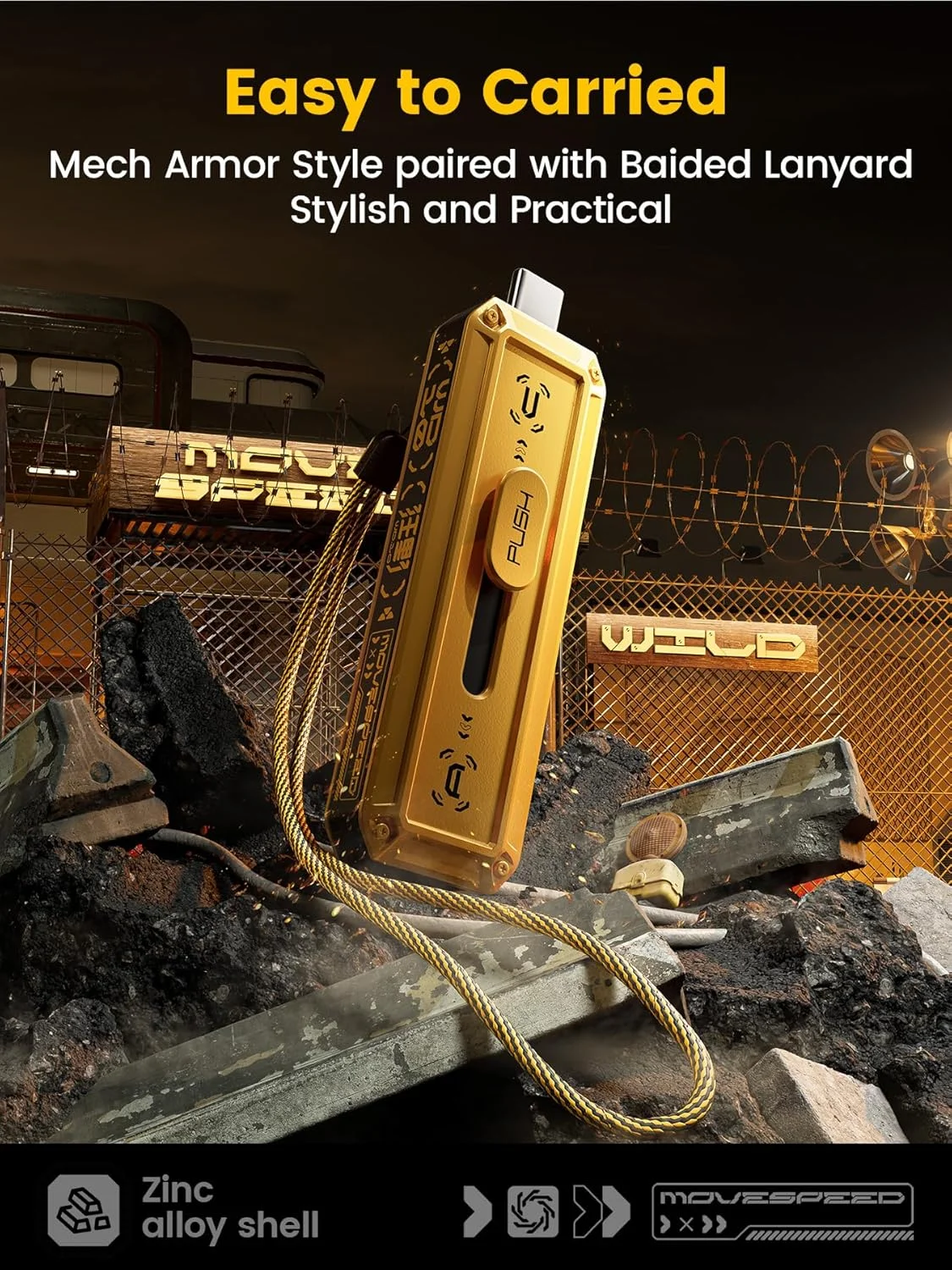 حافظه اس اس دی اکسترنال 1 ترابایتی MOVE SPEED با سرعت خواندن/نوشتن 1000 مگابایت بر ثانیه، فلش درایو USB 3.2 Gen2 + USB C با پورت های دوگانه، طراحی کشویی 3 مرحله ای، درایو انگشتی برای سری iPhone 15/16/Mac/تلفن های اندرویدی و غیره