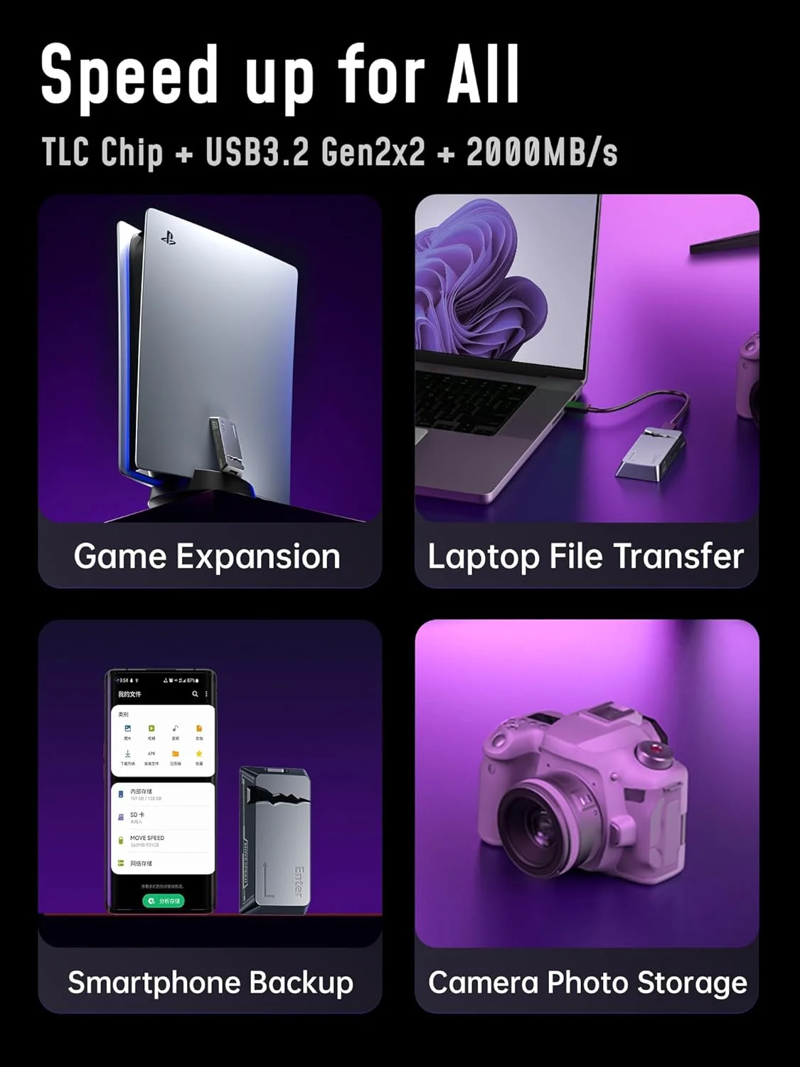 هارد درایو اکسترنال SSD قابل حمل مگنتی MOVE SPEED CK20 با ظرفیت 2 ترابایت، سرعت انتقال تا 2000 مگابایت بر ثانیه، USB 3.2 Gen 2x2، پشتیبانی از 4K ProRes HDR، مناسب برای تلفن های هوشمند، کامپیوتر، تبلت، PS5 و لپ تاپ هارد درایو اکسترنال SSD قابل حمل مگنتی MOVE SPEED CK20 با ظرفیت 2 ترابایت، سرعت انتقال تا 2000 مگابایت بر ثانیه، USB 3.2 Gen 2x2، پشتیبانی از 4K ProRes HDR، مناسب برای تلفن های هوشمند، کامپیوتر، تبلت، PS5 و لپ تاپ