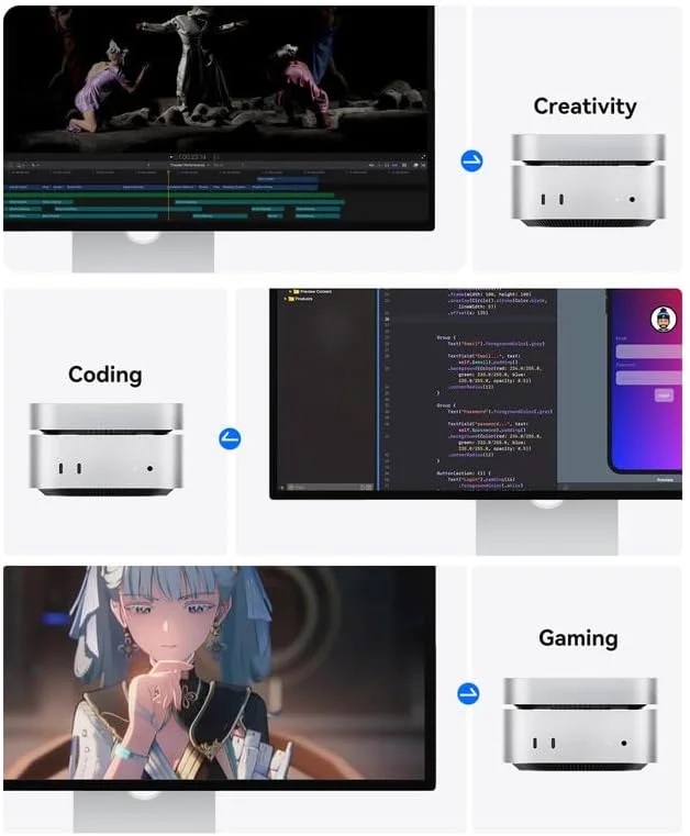 درایو اس اس دی اکسترنال 512 گیگابایتی ORICO Minimate سازگار با مک مینی M4 (10 گیگابیت بر ثانیه)، USB 3.2 Gen 2 x 2 (20 گیگابیت بر ثانیه)، درایو حالت جامد قابل حمل، M4