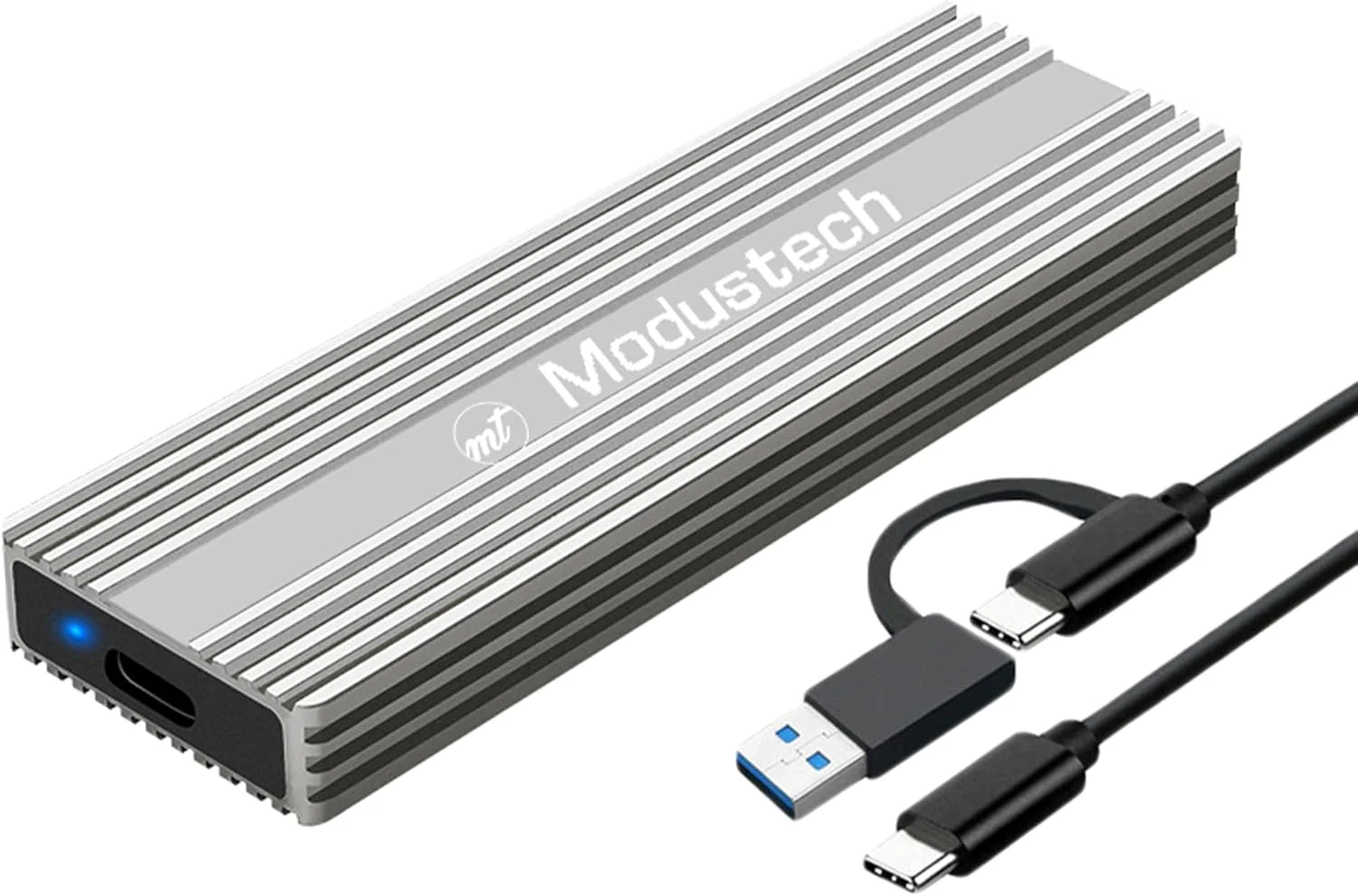 حافظه اس اس دی NVMe با ظرفیت 1 ترابایت – USB 3.2 Gen 2 | سرعت تا 2300 مگابایت بر ثانیه | باریک، فوق العاده سریع و قابل حمل | درایو حالت جامد اکسترنال M.2 برای آیفون 15/16، مک، PS5، ایکس باکس، لپ تاپ و کامپیوتر (نقره ای)