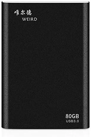 هارد دیسک جامد قابل حمل فوق العاده نازک و سبک SJT ATT WEIRD با پوسته فلزی و سرعت انتقال بالا 80 گیگابایت 2.5 اینچی USB 3.0 (مشکی) (رنگ: مشکی)
