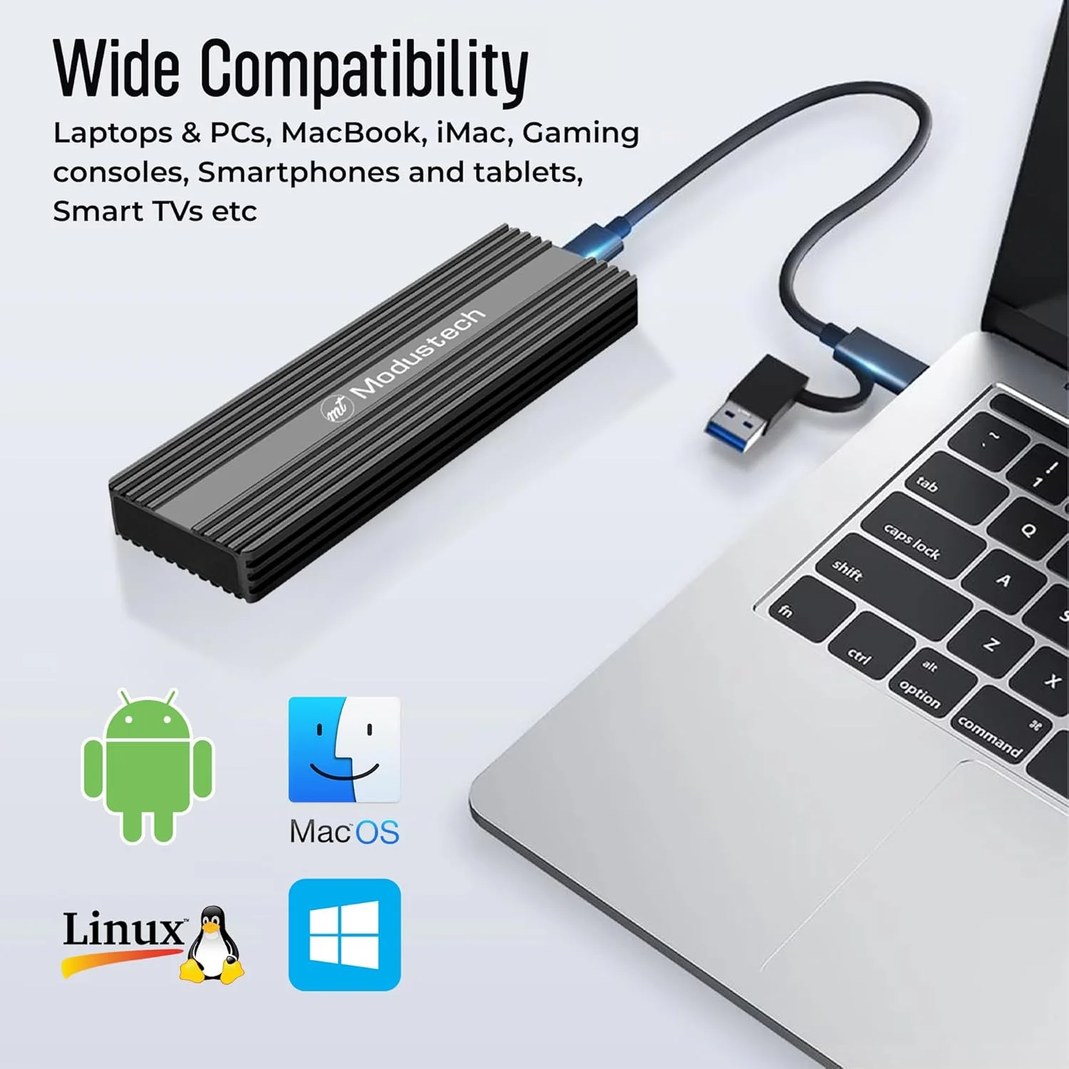 حافظه اس اس دی NVMe با ظرفیت 1 ترابایت – USB 3.2 Gen 2 | سرعت تا 2300 مگابایت بر ثانیه | باریک، فوق العاده سریع و قابل حمل | درایو حالت جامد اکسترنال M.2 برای آیفون 15/16، مک، PS5، ایکس باکس، لپ تاپ و کامپیوتر (نقره ای) حافظه اس اس دی NVMe با ظرفیت 1 ترابایت – USB 3.2 Gen 2 | سرعت تا 2300 مگابایت بر ثانیه | باریک، فوق العاده سریع و قابل حمل | درایو حالت جامد اکسترنال M.2 برای آیفون 15/16، مک، PS5، ایکس باکس، لپ تاپ و کامپیوتر (نقره ای)