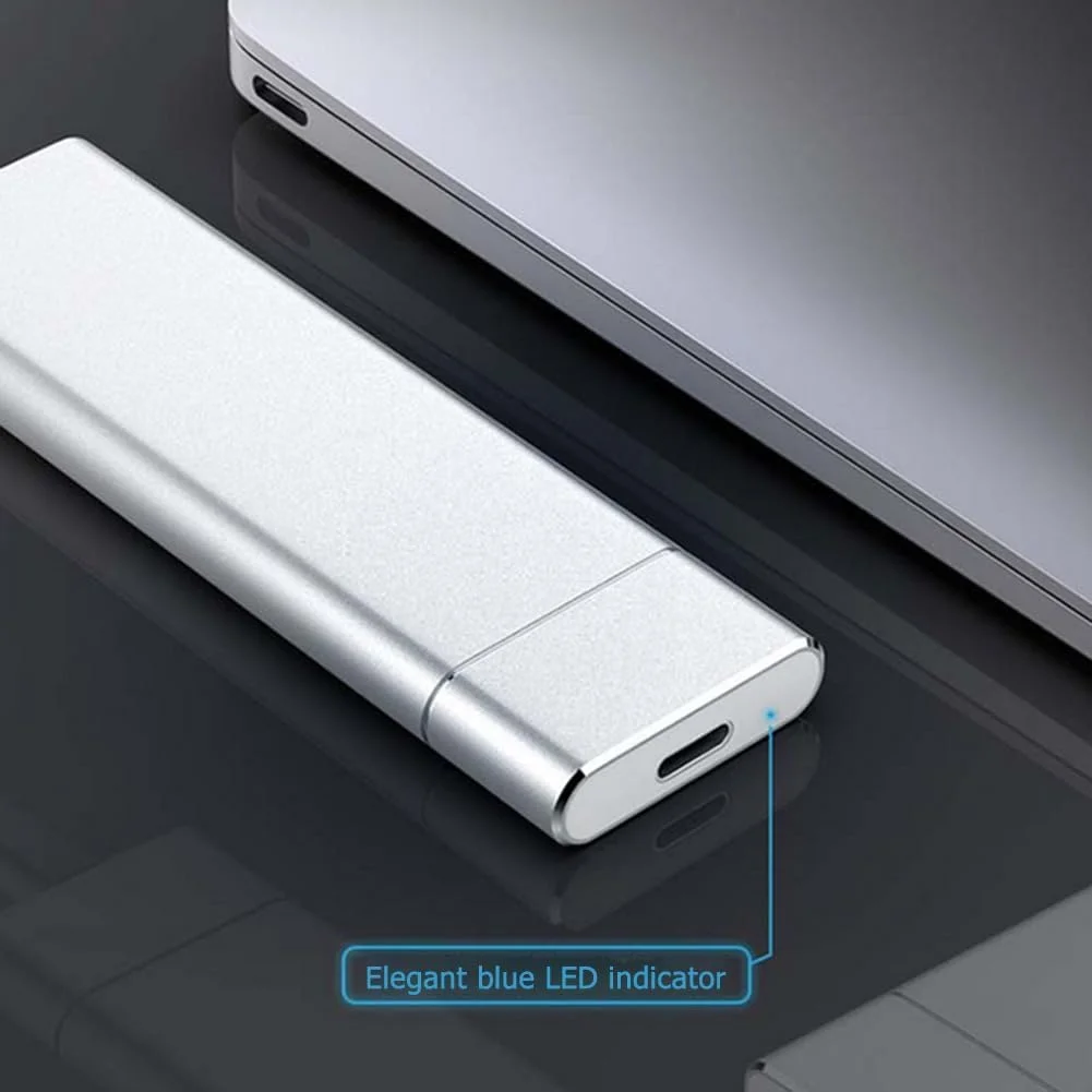 MIPPO® درایو حالت جامد اکسترنال قابل حمل، درایو ذخیره سازی باریک و موبایل با USB 3.1 Type C برای کامپیوتر، لپ تاپ و مک آبی 2 ترابایت