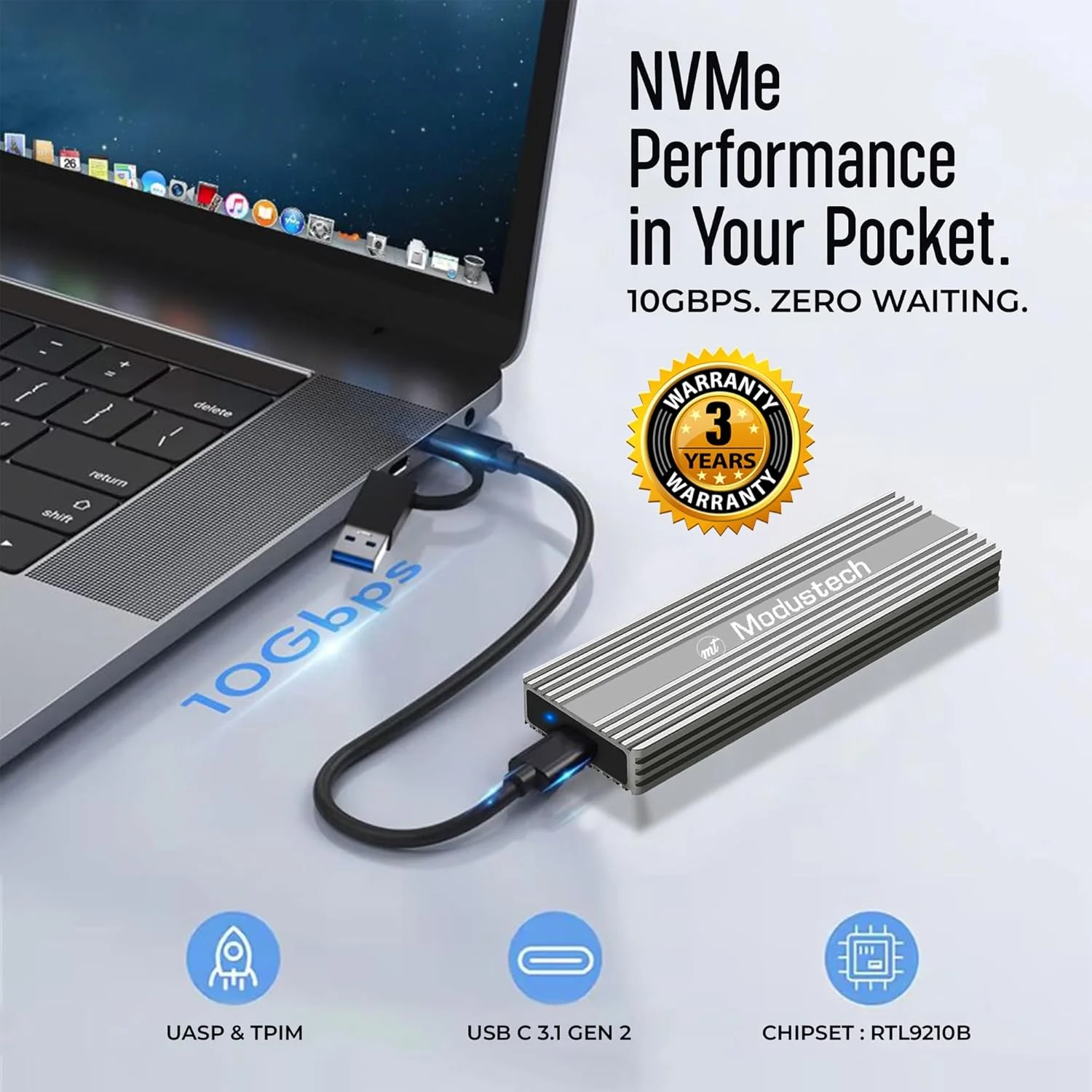 حافظه اس اس دی NVMe با ظرفیت 1 ترابایت – USB 3.2 Gen 2 | سرعت تا 2300 مگابایت بر ثانیه | باریک، فوق العاده سریع و قابل حمل | درایو حالت جامد اکسترنال M.2 برای آیفون 15/16، مک، PS5، ایکس باکس، لپ تاپ و کامپیوتر (نقره ای) حافظه اس اس دی NVMe با ظرفیت 1 ترابایت – USB 3.2 Gen 2 | سرعت تا 2300 مگابایت بر ثانیه | باریک، فوق العاده سریع و قابل حمل | درایو حالت جامد اکسترنال M.2 برای آیفون 15/16، مک، PS5، ایکس باکس، لپ تاپ و کامپیوتر (نقره ای)