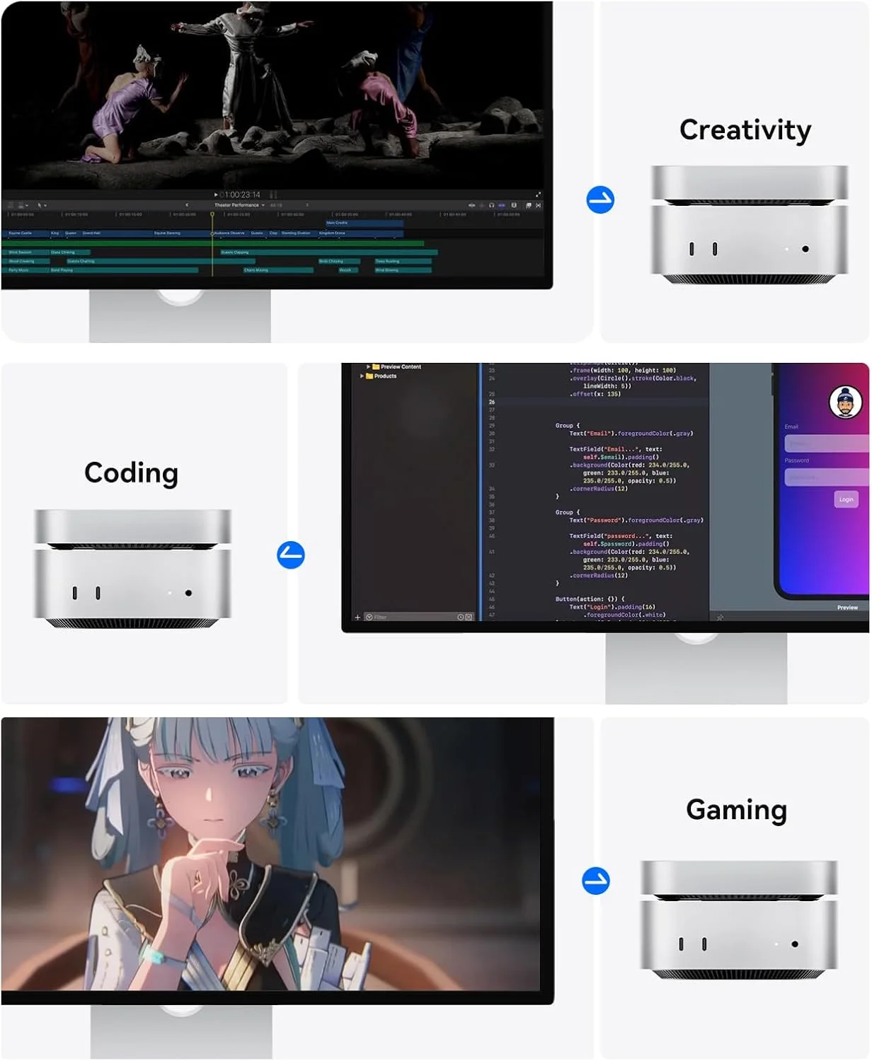 حافظه اس اس دی اکسترنال 1 ترابایتی ORICO MiniMate Pro سازگار با مک مینی M4، انتقال پرسرعت 40 گیگابیت بر ثانیه، درایو حالت جامد قابل حمل، M4Pro