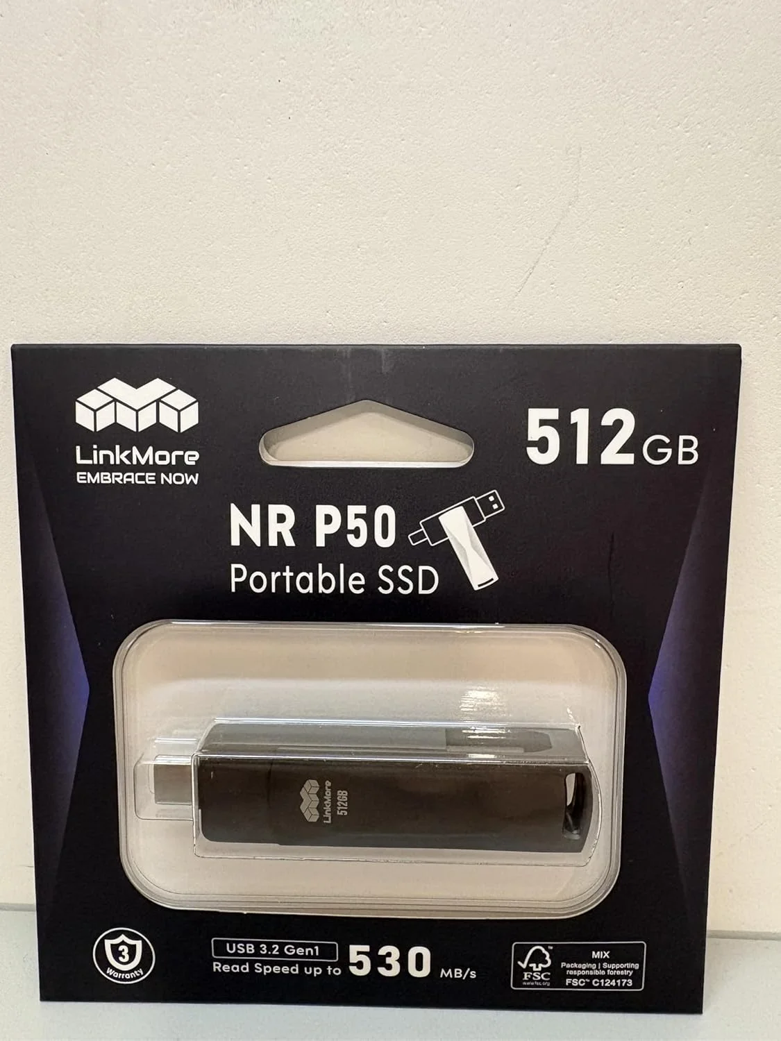 حافظه اس اس دی اکسترنال 512 گیگابایتی LinkMore NR P50 – درایو قابل حمل Type-C و USB-A، USB 3.2 5Gbps، سرعت خواندن 530 مگابایت بر ثانیه، سرعت نوشتن 480 مگابایت بر ثانیه، سرعت نوشتن مداوم 110 مگابایت بر ثانیه – سازگار با آیفون 15+، PS5، Steam Deck، اندروید، مک، ویندوز