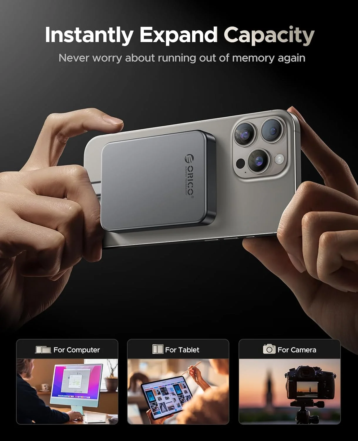 حافظه اس اس دی اکسترنال مغناطیسی قابل حمل 512 گیگابایتی اوریکو، ضبط و ذخیره ProRes HDR با کیفیت 4K و سرعت 120 فریم بر ثانیه، USB3.2 Gen1 تا 460 مگابایت بر ثانیه، کابل USB C&A 2 در 1، سازگار با آیفون 16 پرو مکس، تبلت، کامپیوتر - K5PLUS حافظه اس اس دی اکسترنال مغناطیسی قابل حمل 512 گیگابایتی اوریکو، ضبط و ذخیره ProRes HDR با کیفیت 4K و سرعت 120 فریم بر ثانیه، USB3.2 Gen1 تا 460 مگابایت بر ثانیه، کابل USB C&A 2 در 1، سازگار با آیفون 16 پرو مکس، تبلت، کامپیوتر - K5PLUS