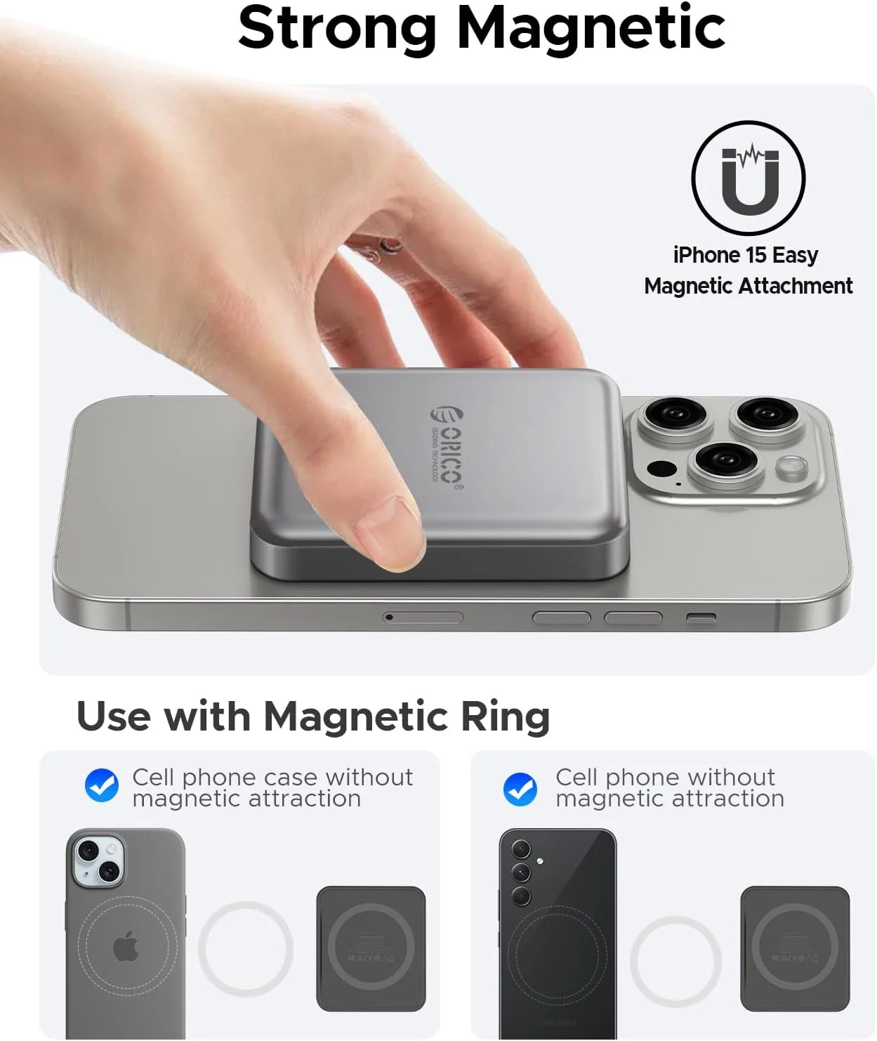 حافظه اس اس دی اکسترنال مگنتی 1 ترابایتی اوریکو، ضبط و ذخیره سازی 4K ProRes HDR، انتقال و ذخیره سازی پایدار 2000 مگابایت بر ثانیه، درایو حالت جامد قابل حمل، سازگار با گوشی های هوشمند USB-C - مدل A20PLUS