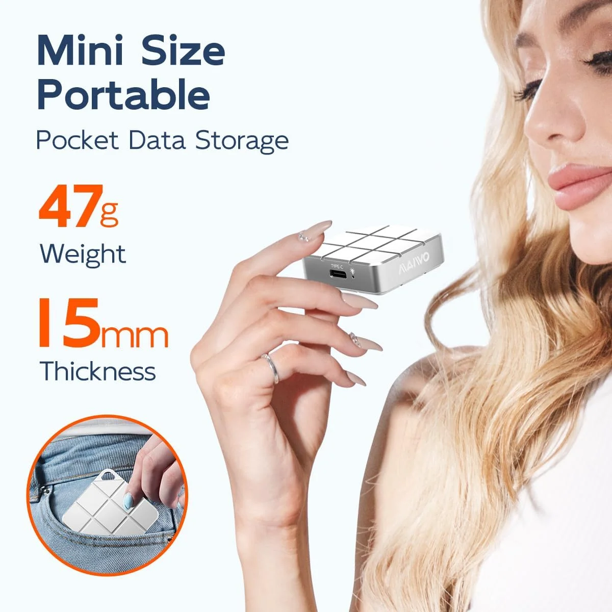 درایو حالت جامد اکسترنال قابل حمل MAIWO با ظرفیت 512 گیگابایت، دارای M.2 2230 PCIe NVMe SSD داخلی، USB C 3.2 تا 1050 مگابایت بر ثانیه، PSSD کوچک و زیبا برای آیفون 15 16 17 پرو مکس مک بوک پرو ایر، آلومینیومی (نقره ای)