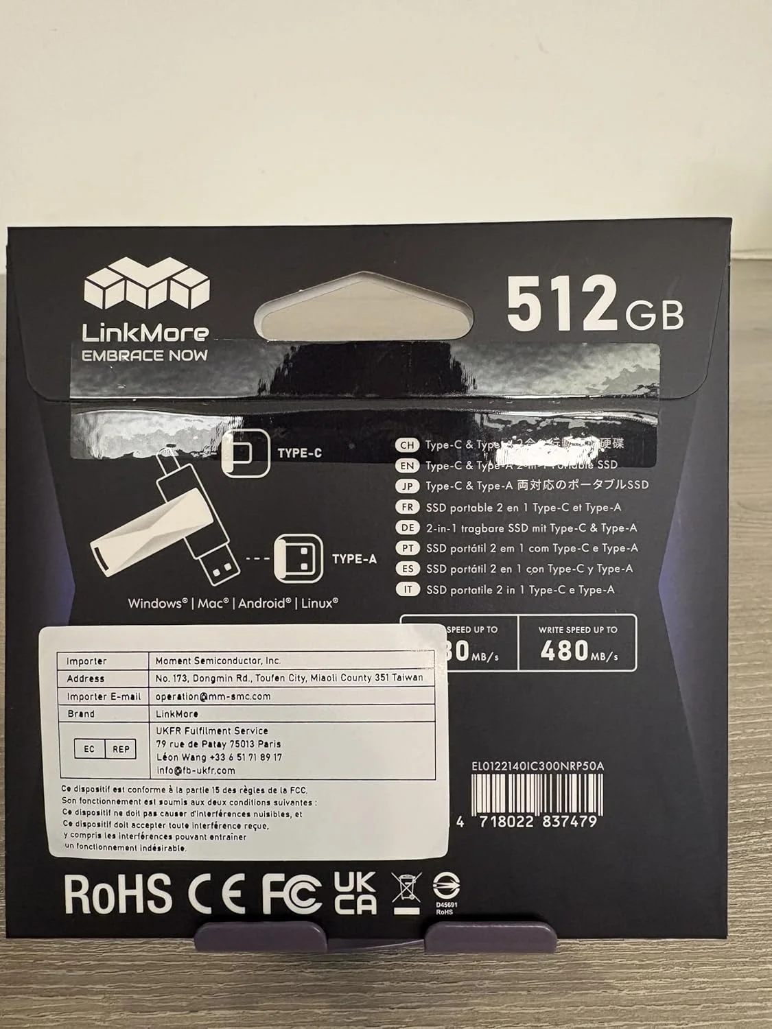 حافظه اس اس دی اکسترنال 512 گیگابایتی LinkMore NR P50 – درایو قابل حمل Type-C و USB-A، USB 3.2 5Gbps، سرعت خواندن 530 مگابایت بر ثانیه، سرعت نوشتن 480 مگابایت بر ثانیه، سرعت نوشتن مداوم 110 مگابایت بر ثانیه – سازگار با آیفون 15+، PS5، Steam Deck، اندروید، مک، ویندوز