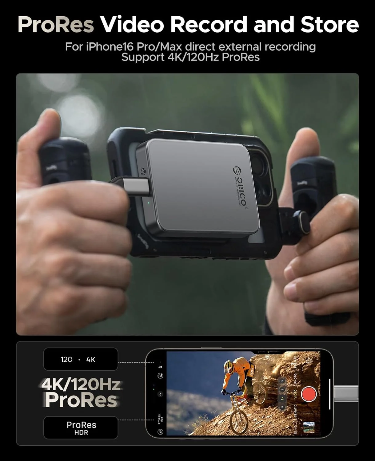 حافظه اس اس دی اکسترنال مغناطیسی قابل حمل 512 گیگابایتی اوریکو، ضبط و ذخیره ProRes HDR با کیفیت 4K و سرعت 120 فریم بر ثانیه، USB3.2 Gen1 تا 460 مگابایت بر ثانیه، کابل USB C&A 2 در 1، سازگار با آیفون 16 پرو مکس، تبلت، کامپیوتر - K5PLUS حافظه اس اس دی اکسترنال مغناطیسی قابل حمل 512 گیگابایتی اوریکو، ضبط و ذخیره ProRes HDR با کیفیت 4K و سرعت 120 فریم بر ثانیه، USB3.2 Gen1 تا 460 مگابایت بر ثانیه، کابل USB C&A 2 در 1، سازگار با آیفون 16 پرو مکس، تبلت، کامپیوتر - K5PLUS