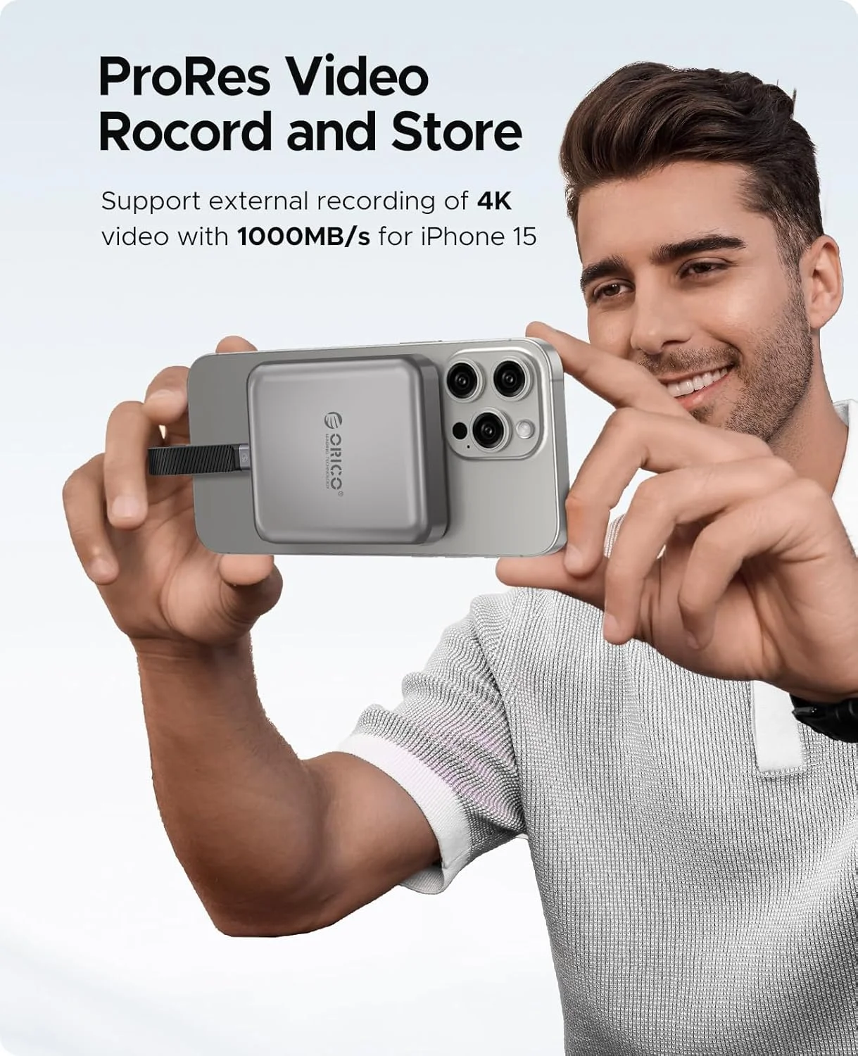 حافظه اس اس دی اکسترنال مگنتی 1 ترابایتی اوریکو، ضبط و ذخیره سازی 4K ProRes HDR، انتقال و ذخیره سازی پایدار 2000 مگابایت بر ثانیه، درایو حالت جامد قابل حمل، سازگار با گوشی های هوشمند USB-C - مدل A20PLUS