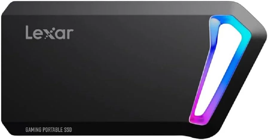 حافظه اس اس دی اکسترنال گیمینگ قابل حمل Lexar SL660 BLAZE با ظرفیت 512 گیگابایت، USB 3.2 Gen 2x2، درایو حالت جامد با LED های RGB، سرعت خواندن تا 2000 مگابایت بر ثانیه، سرعت نوشتن 1900 مگابایت بر ثانیه، USB Type-C (LSL660X512G-RNNNG)