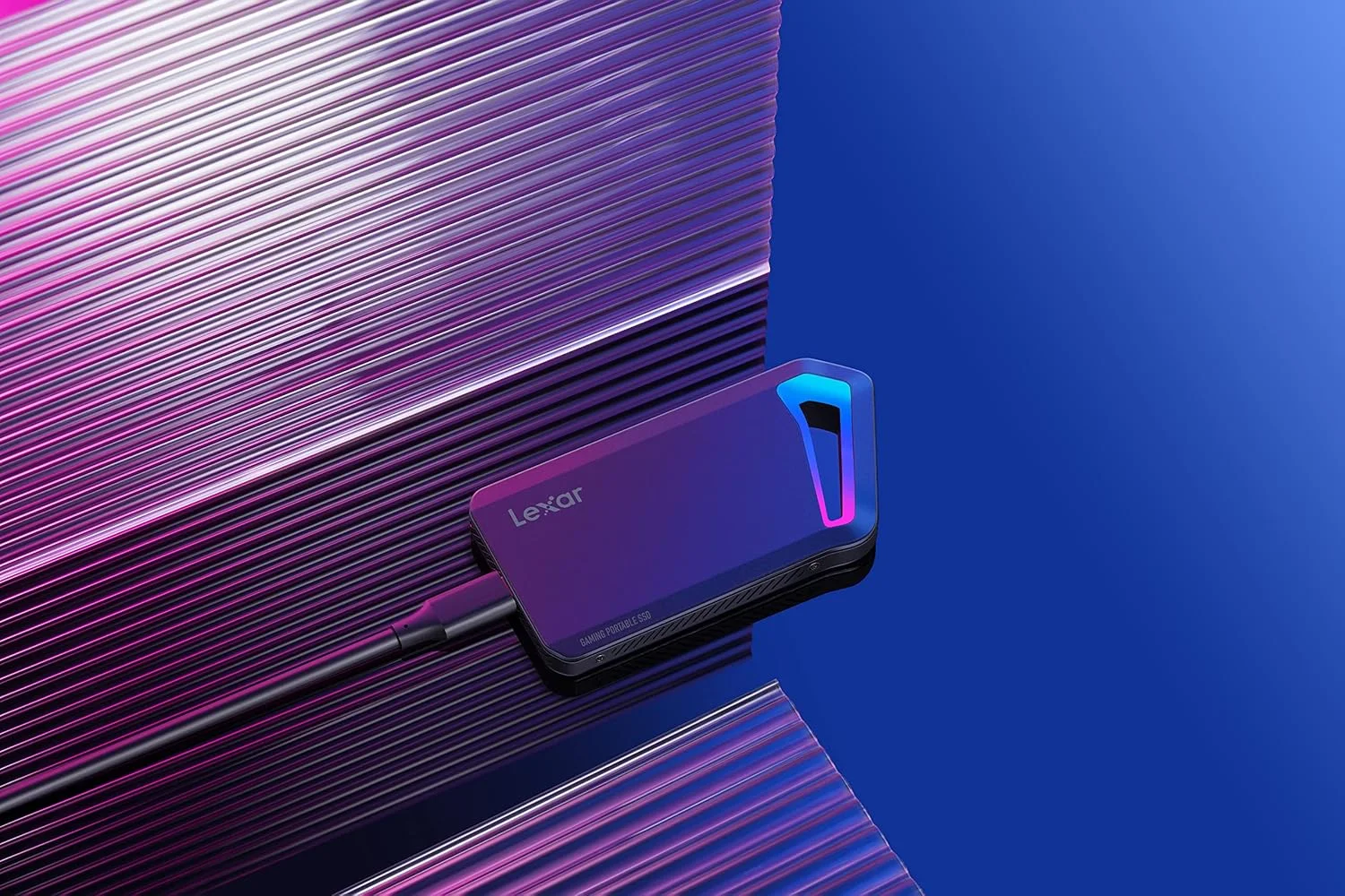 حافظه اس اس دی اکسترنال گیمینگ قابل حمل Lexar SL660 BLAZE با ظرفیت 512 گیگابایت، USB 3.2 Gen 2x2، درایو حالت جامد با LED های RGB، سرعت خواندن تا 2000 مگابایت بر ثانیه، سرعت نوشتن 1900 مگابایت بر ثانیه، USB Type-C (LSL660X512G-RNNNG) حافظه اس اس دی اکسترنال گیمینگ قابل حمل Lexar SL660 BLAZE با ظرفیت 512 گیگابایت، USB 3.2 Gen 2x2، درایو حالت جامد با LED های RGB، سرعت خواندن تا 2000 مگابایت بر ثانیه، سرعت نوشتن 1900 مگابایت بر ثانیه، USB Type-C (LSL660X512G-RNNNG)