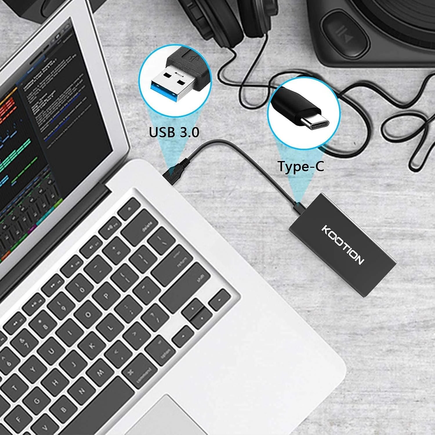 اس اس دی اکسترنال قابل حمل کوتیون 250 گیگابایت USB 3.1 Gen 2 Type-C سرعت خواندن/نوشتن تا 500 مگابایت بر ثانیه و 450 مگابایت بر ثانیه درایو انتقال پرسرعت فوق العاده باریک موبایل حالت جامد برای لپ تاپ، تبلت، کامپیوتر و تلفن، مشکی اس اس دی اکسترنال قابل حمل کوتیون 250 گیگابایت USB 3.1 Gen 2 Type-C سرعت خواندن/نوشتن تا 500 مگابایت بر ثانیه و 450 مگابایت بر ثانیه درایو انتقال پرسرعت فوق العاده باریک موبایل حالت جامد برای لپ تاپ، تبلت، کامپیوتر و تلفن، مشکی