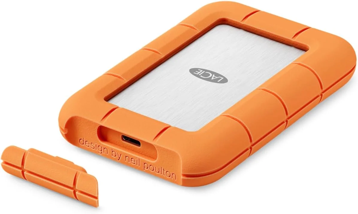 هارد اس اس دی اکسترنال مقاوم LaCie Rugged Mini SSD ظرفیت 2 ترابایت، USB-C 40Gbps، نارنجی، سرویس بازیابی اطلاعات (STND2000400)