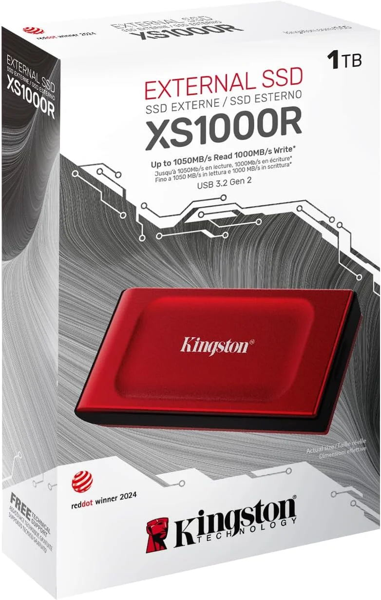 کینگستون XS1000R 1 ترابایت SSD | اندازه جیبی | USB 3.2 Gen 2 | درایو حالت جامد اکسترنال | تا 1050 مگابایت بر ثانیه کینگستون XS1000R 1 ترابایت SSD | اندازه جیبی | USB 3.2 Gen 2 | درایو حالت جامد اکسترنال | تا 1050 مگابایت بر ثانیه