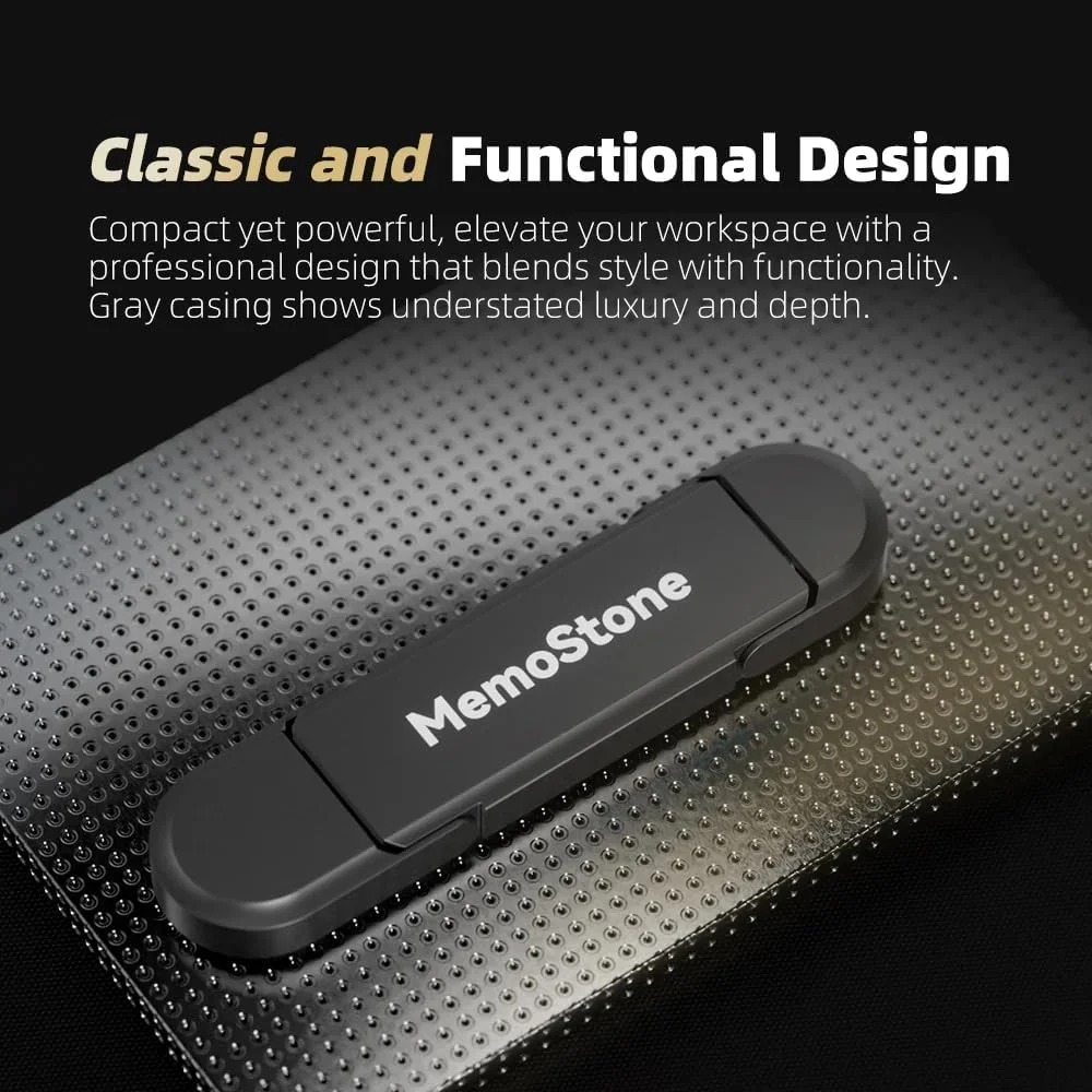 حافظه SSD اکسترنال 1 ترابایتی KingSpec MemoStone، رابط USB 3.2 Gen2 دوگانه Type A/C - سرعت تا 540 مگابایت بر ثانیه، درایو حالت جامد قابل حمل، سازگار با تلفن های هوشمند/لپ تاپ/تبلت/رایانه های رومیزی