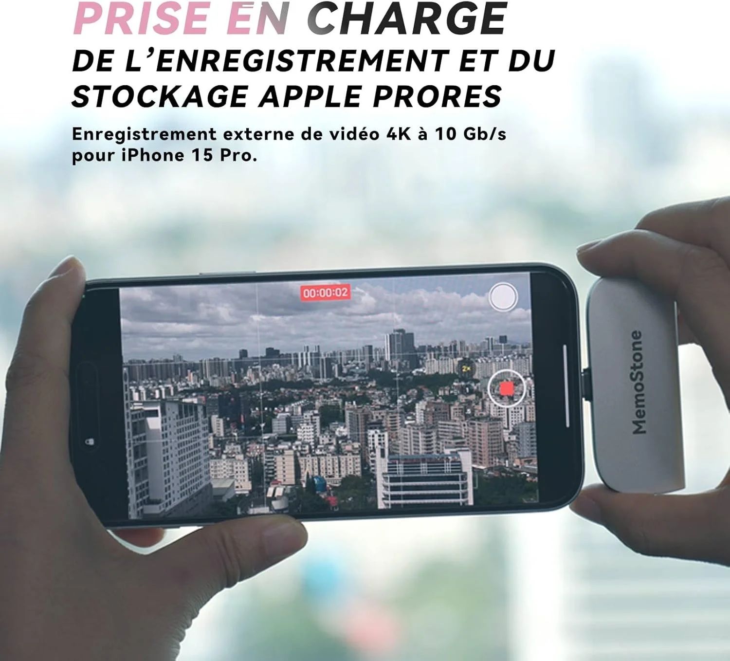 حافظه اس اس دی اکسترنال قابل حمل KingSpec MemoStone با ظرفیت 512 گیگابایت و رابط USB-C با سرعت 2000 مگابایت بر ثانیه، درایو حالت جامد پرسرعت با رابط USB 3.2 Gen2x2 20 گیگابیت بر ثانیه، سازگار با محصولات اپل (512 گیگابایت، نقره ای)