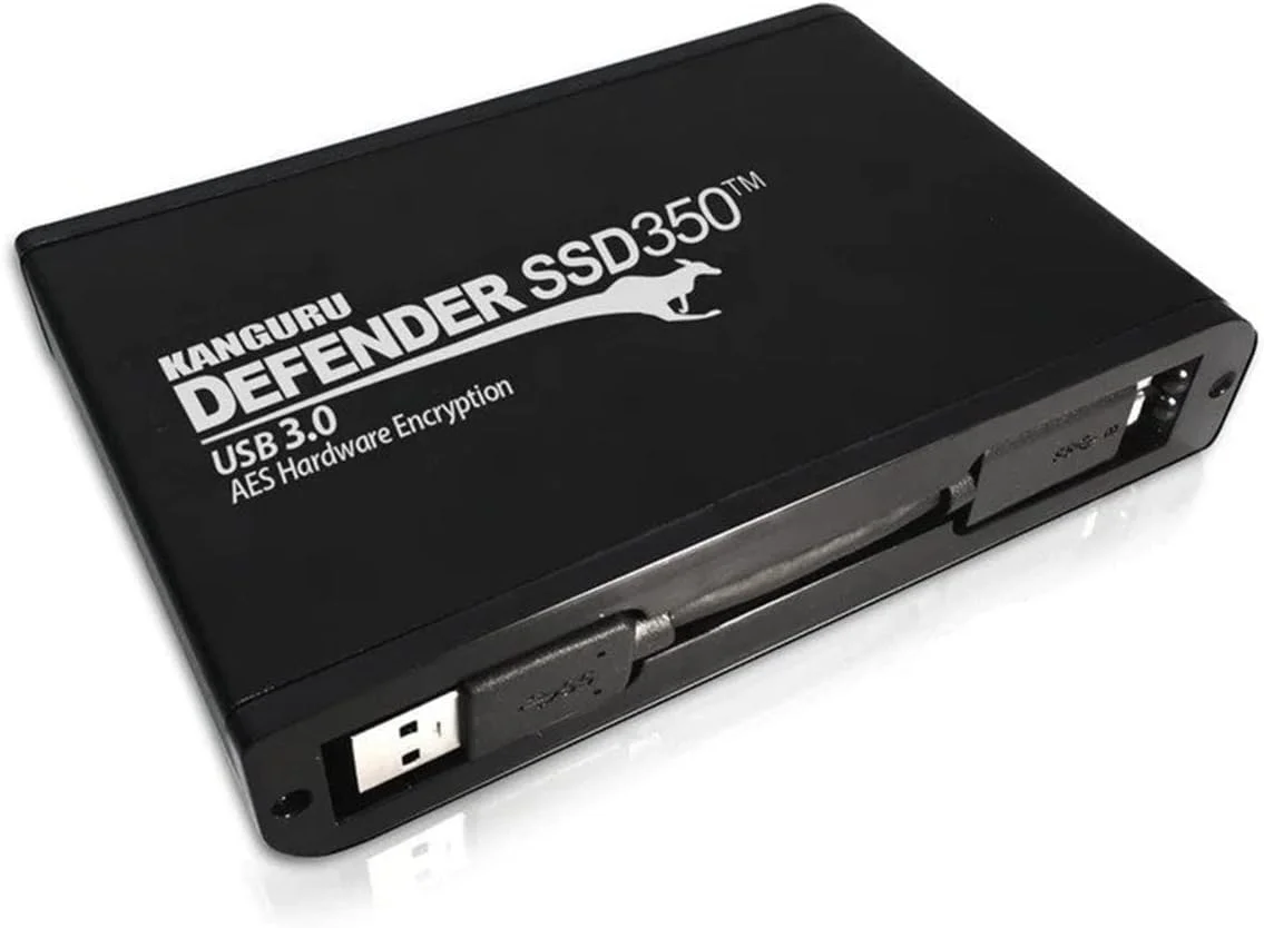 درایو حالت جامد امن و رمزگذاری شده کانگورو 2 ترابایت Defender SSD350-FIPS 140-2 با رمزگذاری AES 256 بیتی درجه نظامی، قابلیت مدیریت از راه دور و سازگار با TAA