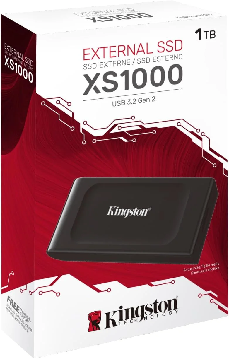 درایو حالت جامد اکسترنال کینگستون XS1000 با ظرفیت 1 ترابایت، USB 3.2 Gen 2، با سرعت خواندن تا 1050 مگابایت بر ثانیه و سرعت نوشتن 1000 مگابایت بر ثانیه، اندازه جیبی درایو حالت جامد اکسترنال کینگستون XS1000 با ظرفیت 1 ترابایت، USB 3.2 Gen 2، با سرعت خواندن تا 1050 مگابایت بر ثانیه و سرعت نوشتن 1000 مگابایت بر ثانیه، اندازه جیبی