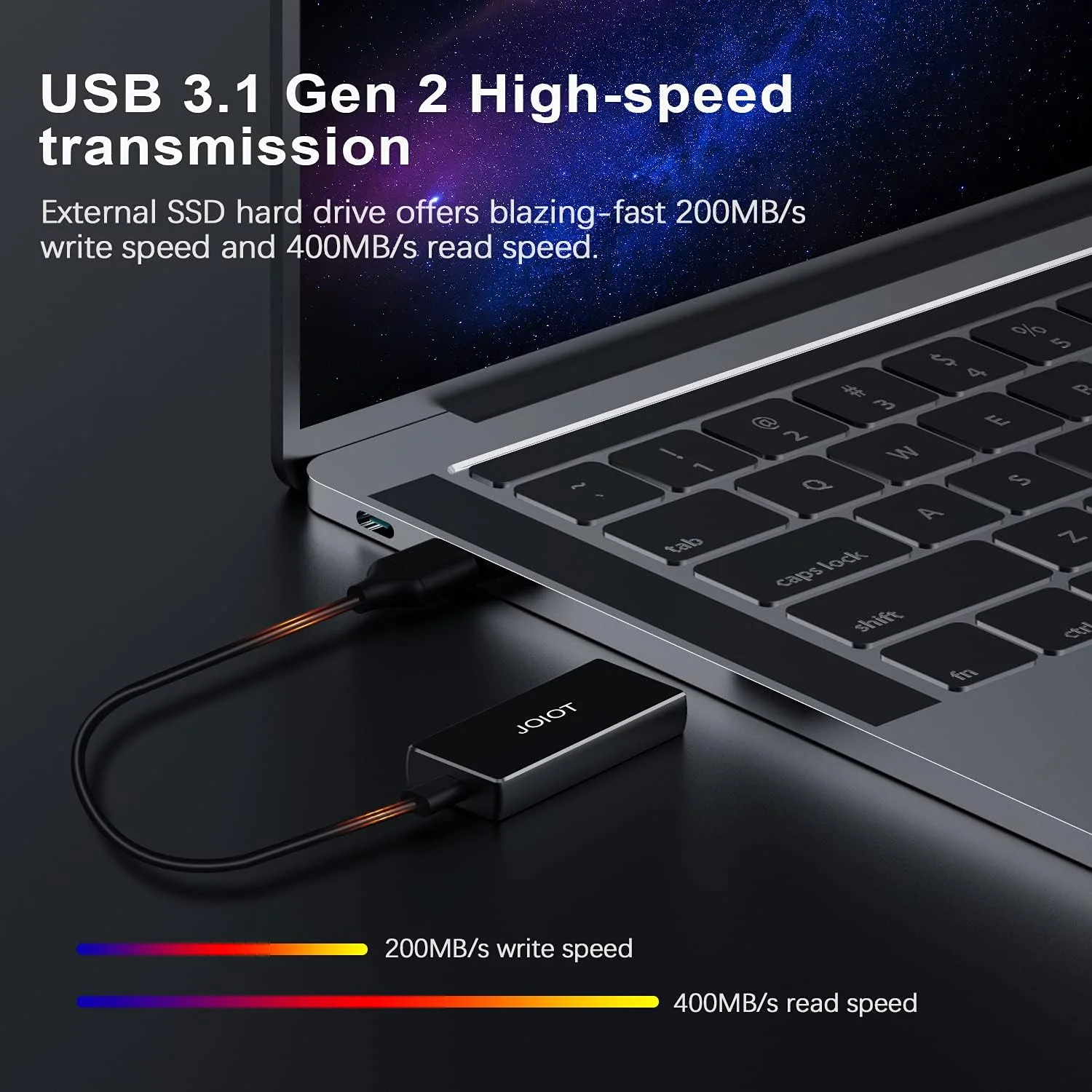 درایو حالت جامد اکسترنال قابل حمل 120 گیگابایت، USB 3.2 Type C اکسترنال - انتقال داده 400 مگابایت بر ثانیه، درایو حالت جامد آلومینیومی کوچک قابل حمل برای مک، ویندوز، اندروید، لینوکس (120 گیگابایت)