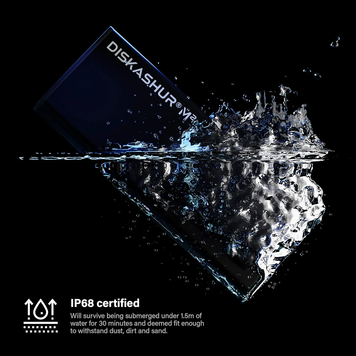 iStorage diskAshur M2 2TB - SSD قابل حمل USB 3.2 رمزگذاری شده سخت افزاری با احراز هویت پین - فوق العاده سریع - مقاوم و قابل حمل